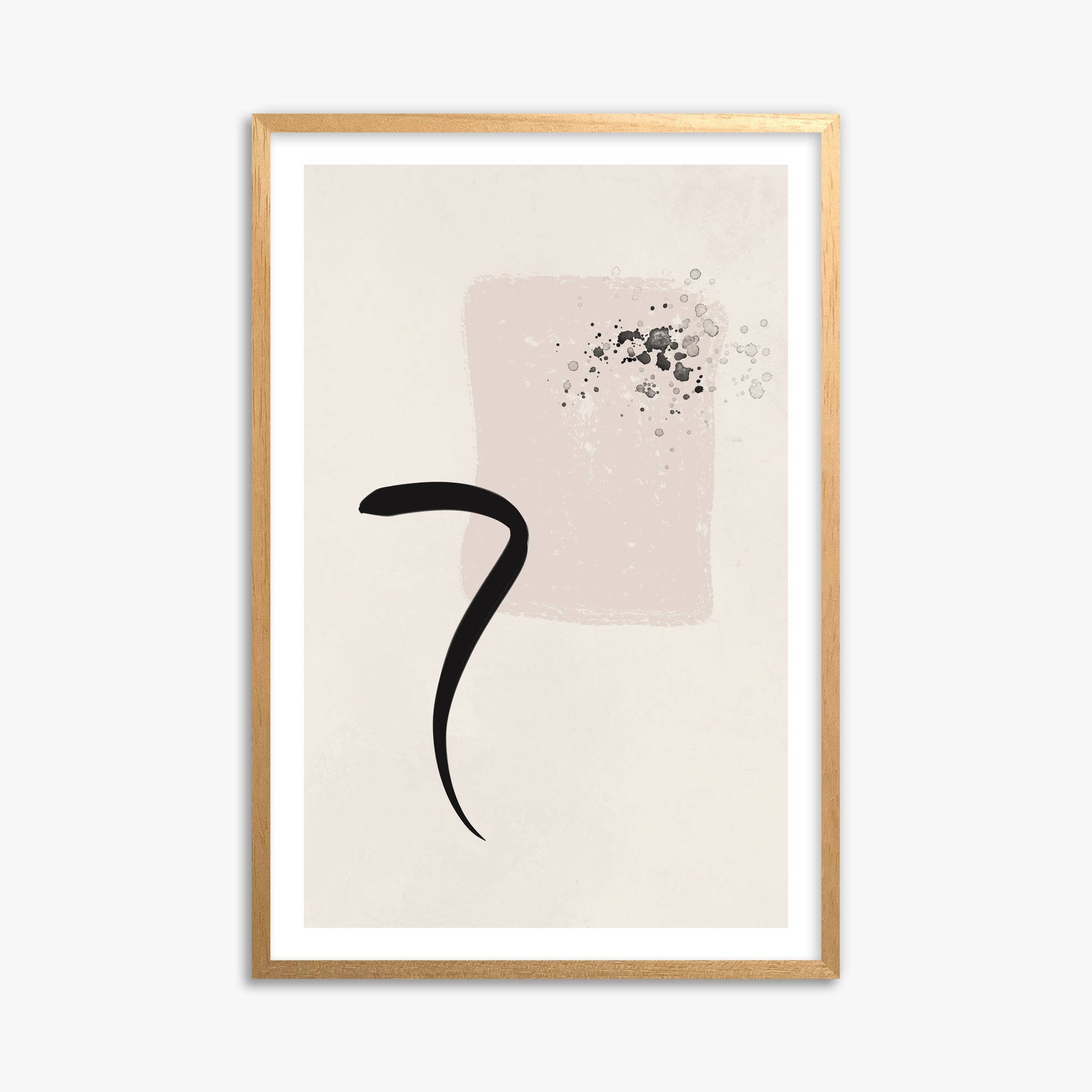 Minimalist Brushstroke Elegance, 61x91cm Oak Framed Art Reproduction