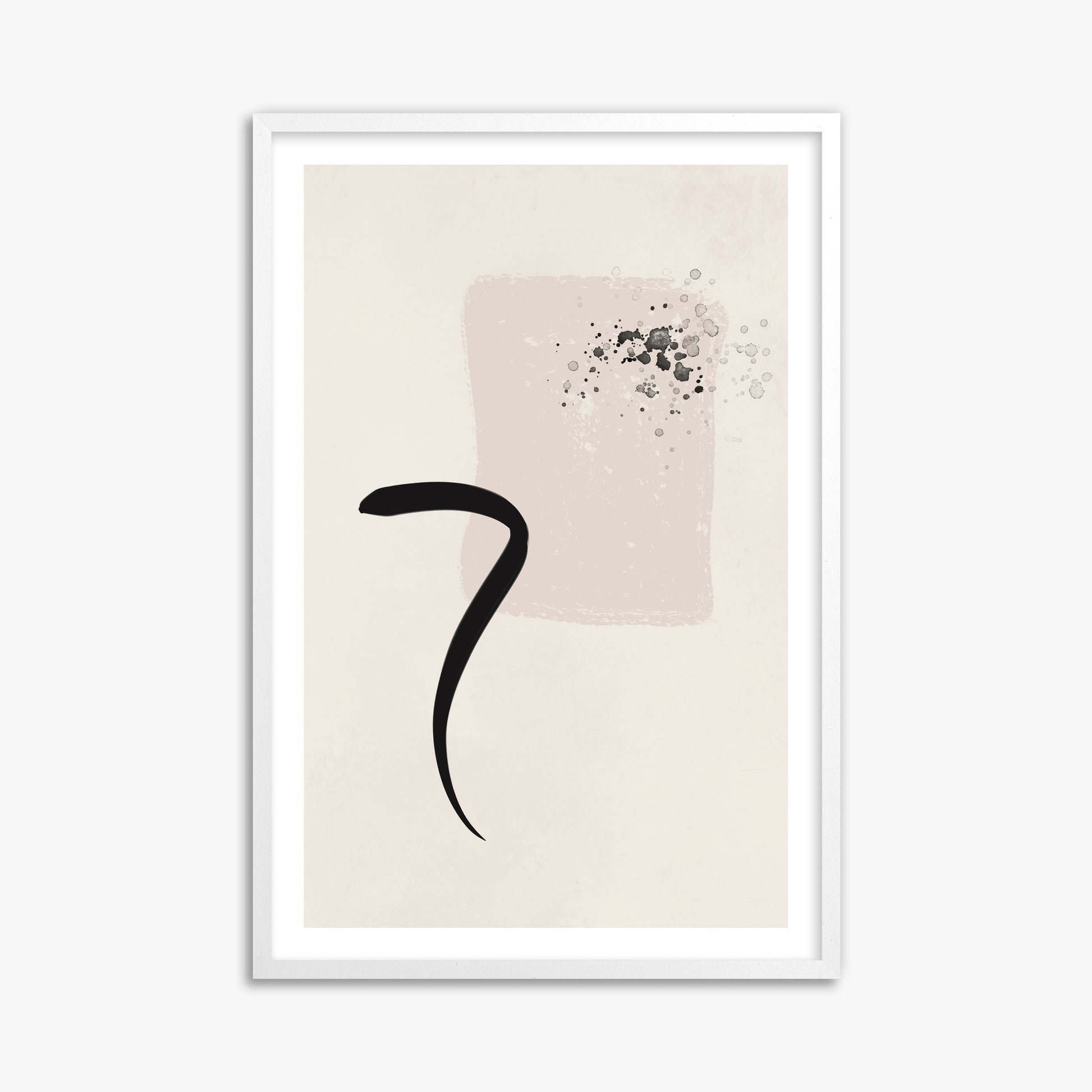 Minimalist Brushstroke Elegance, 61x91cm Whitek Framed Art Reproduction