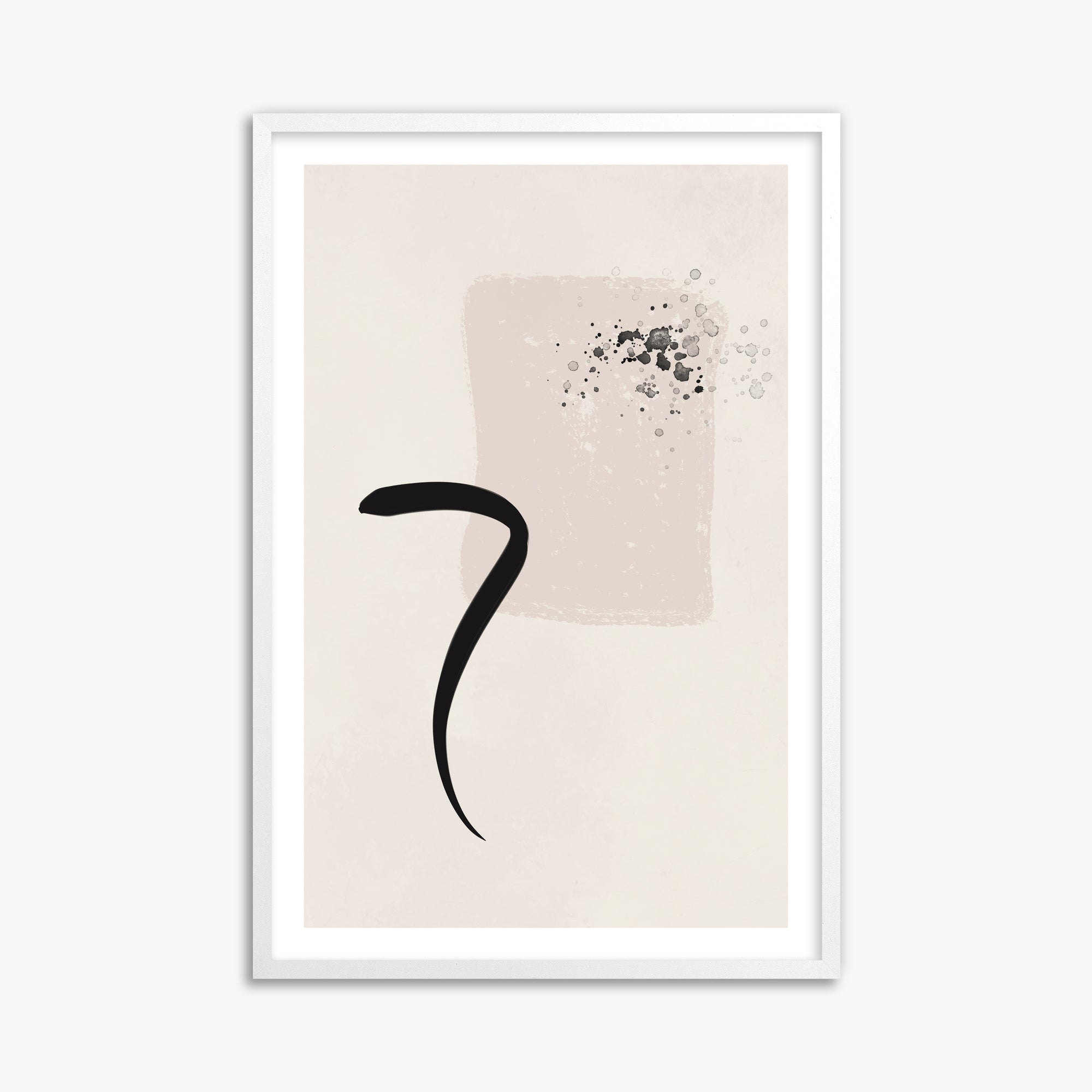 Minimalist Brushstroke Elegance, 61x91cm Whitek Framed Art Reproduction