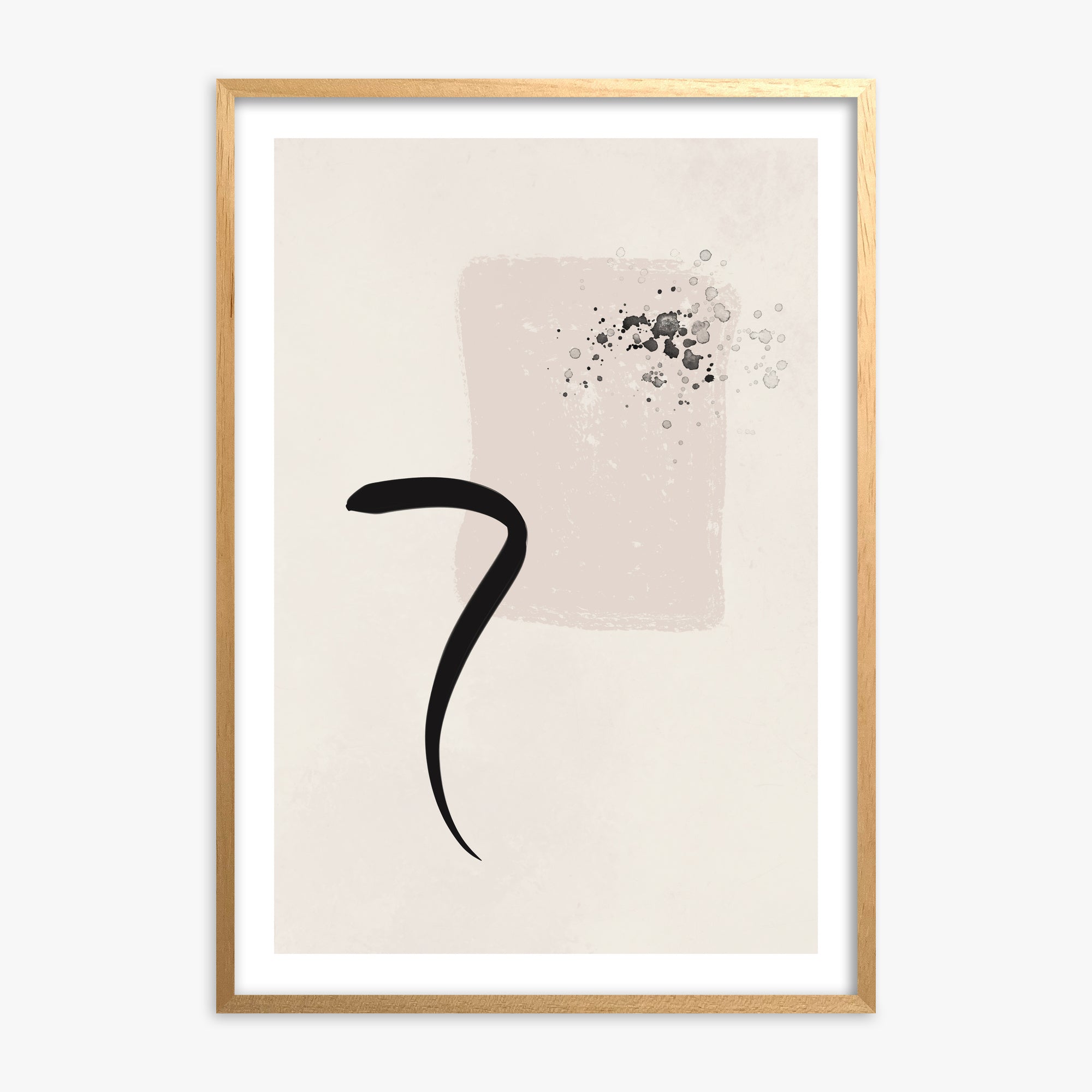 Minimalist Brushstroke Elegance, 70x100cm Oak Framed Art Reproduction