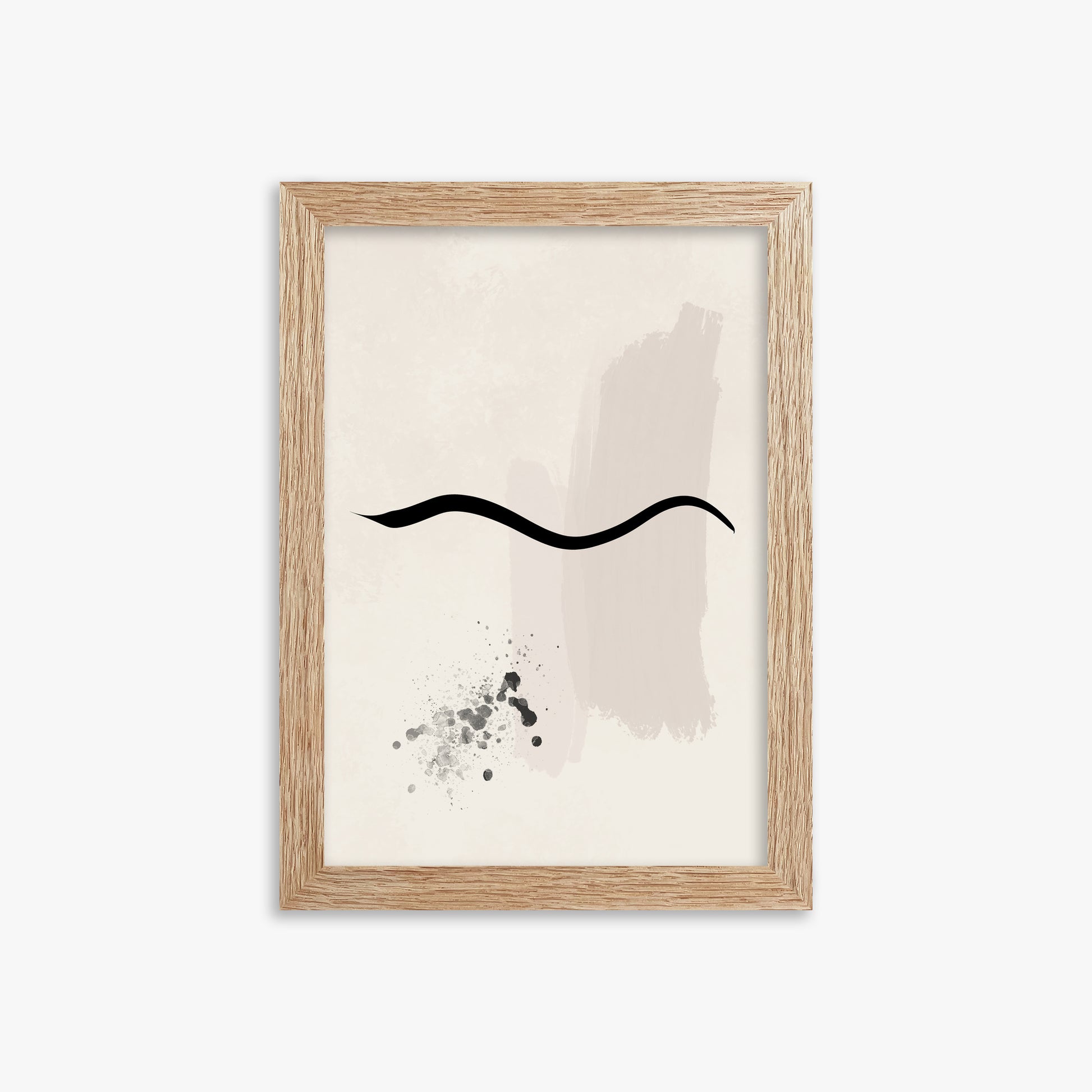 Gentle Undulation, 21x30cm Framed Art Reproduction With Raw Oak Frame