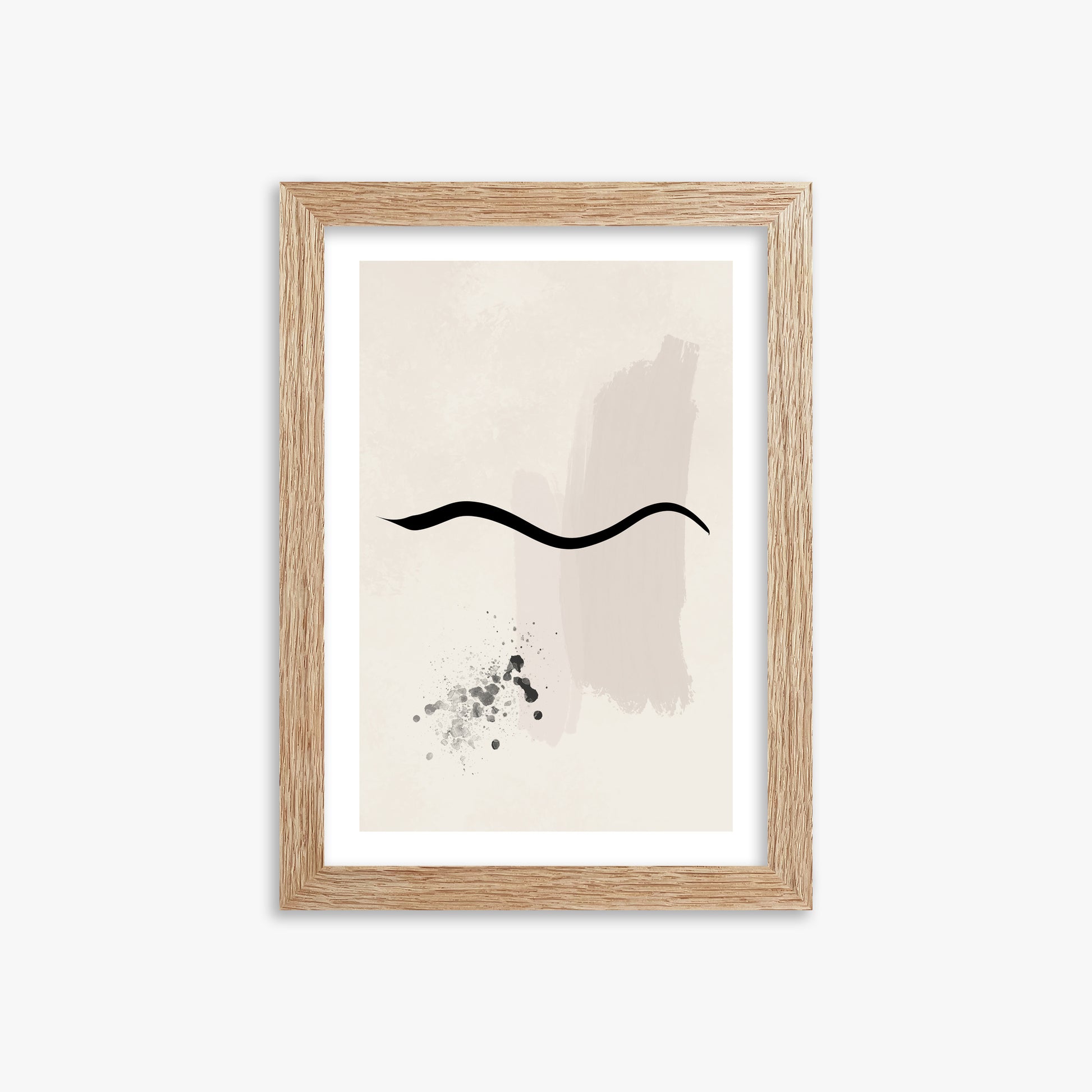 Gentle Undulation, 21x30cm Framed Art Reproduction With Raw Oak Frame