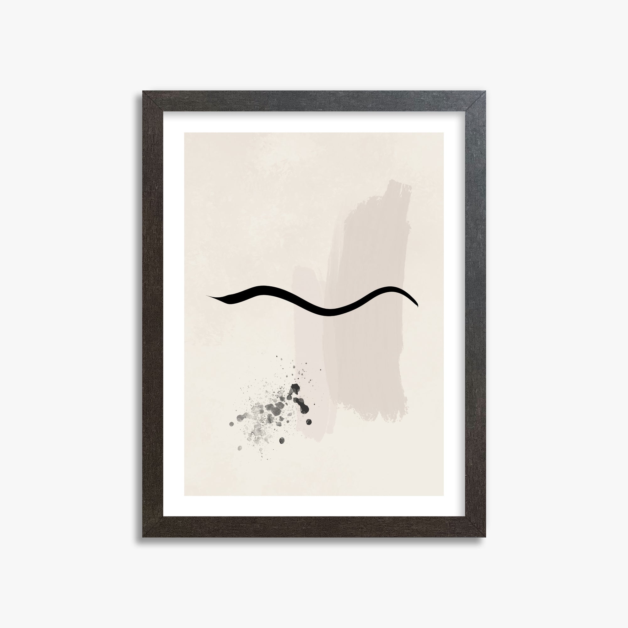 Gentle Undulation, 30x40cm Framed Art Reproduction With Espresso Frame
