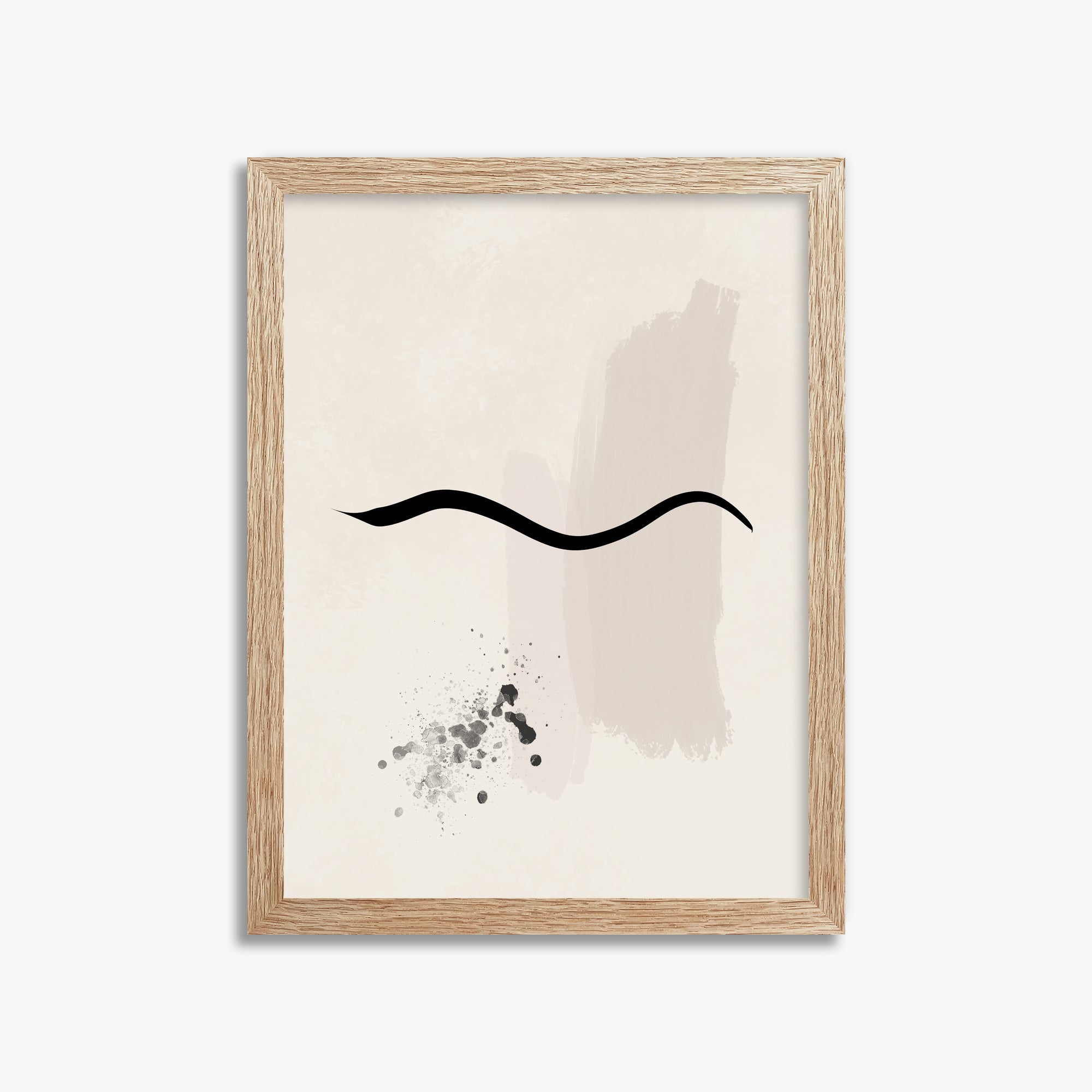 Gentle Undulation, 30x40cm Framed Art Reproduction With Raw Oak Frame
