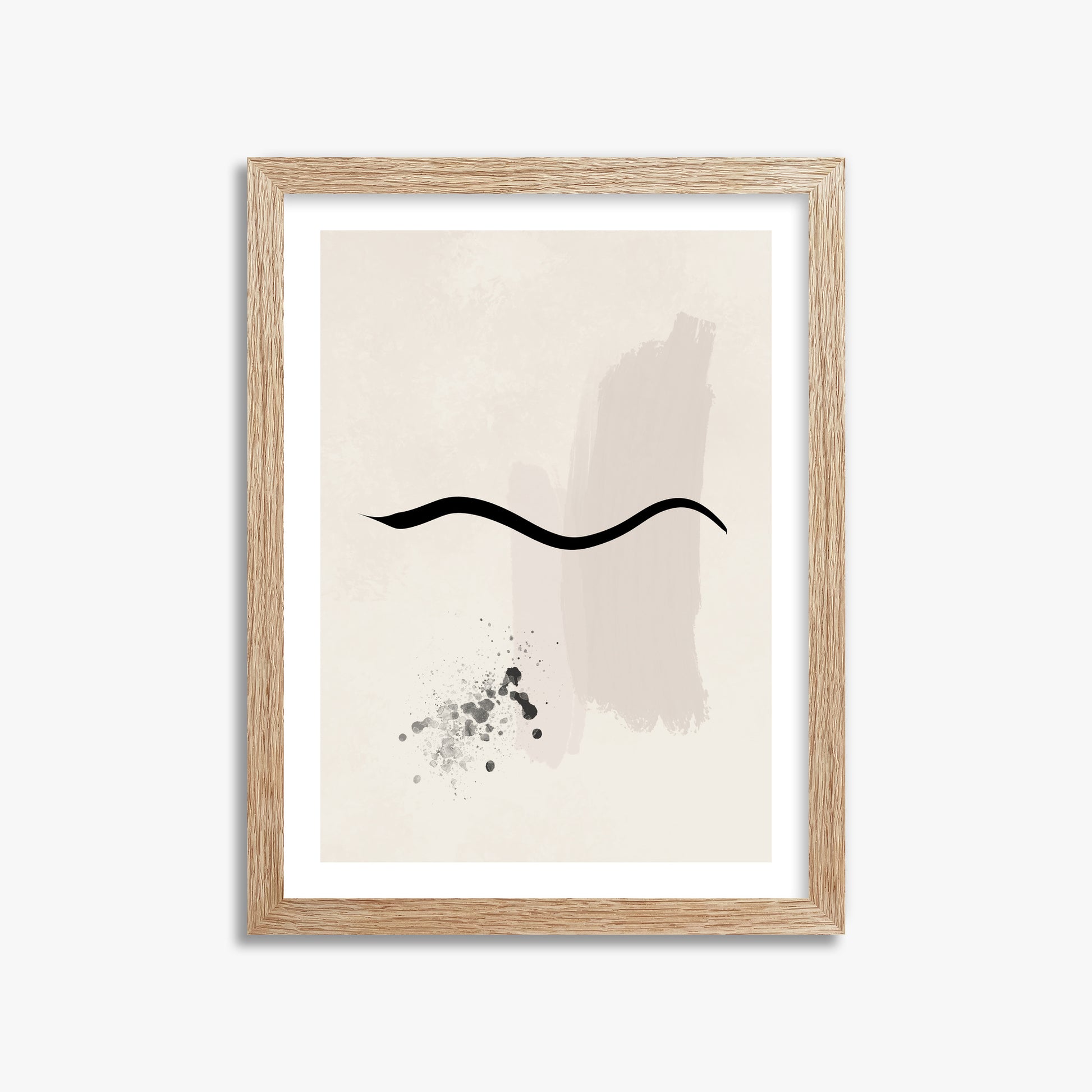 Gentle Undulation, 30x40cm Framed Art Reproduction With Raw Oak Frame