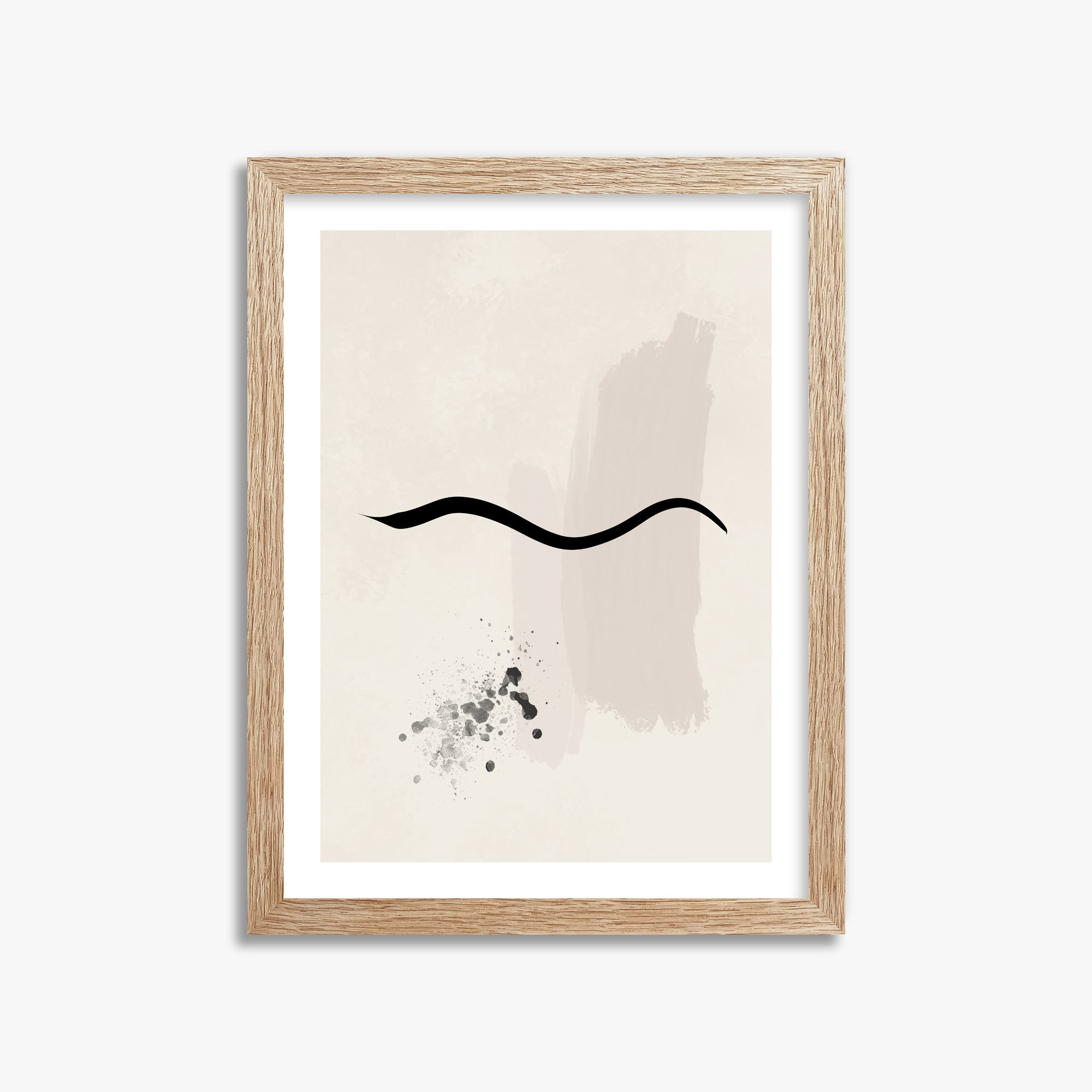 Gentle Undulation, 30x40cm Framed Art Reproduction With Raw Oak Frame