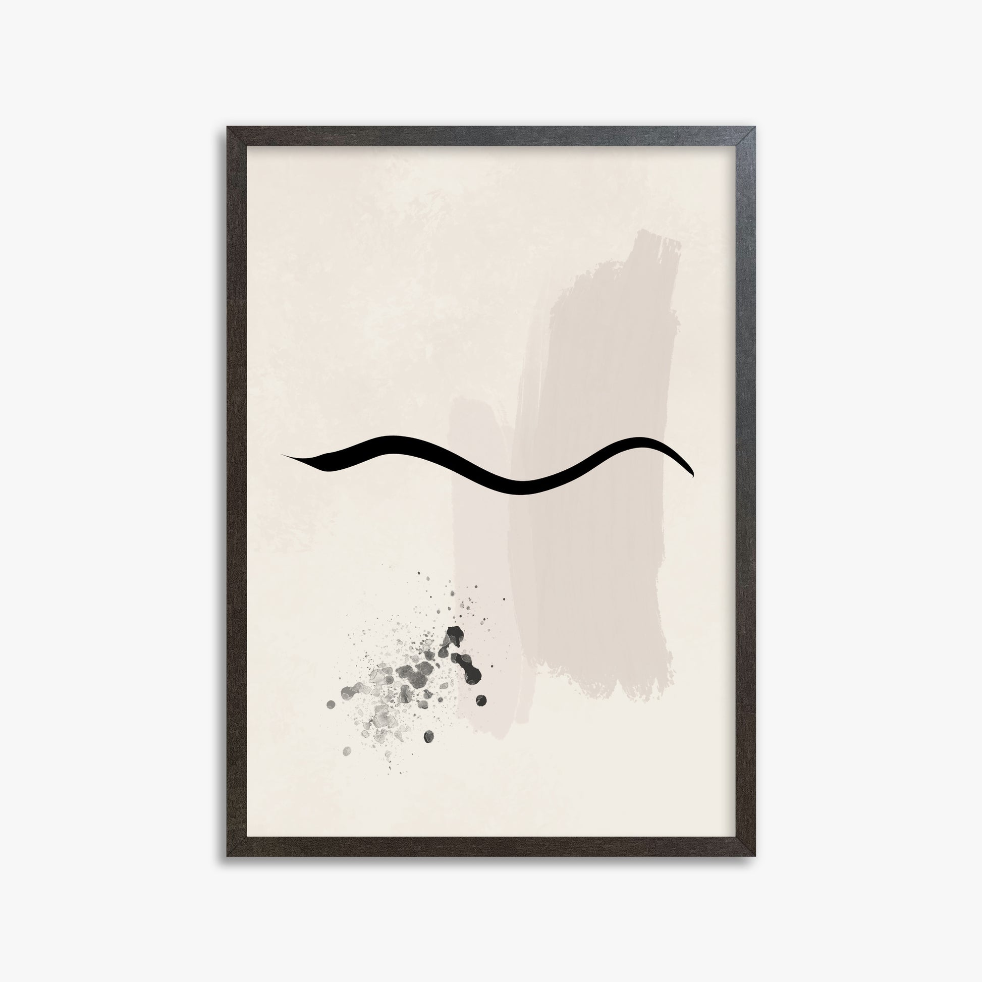 Gentle Undulation, 50x70cm Framed Art Reproduction With Espresso Frame