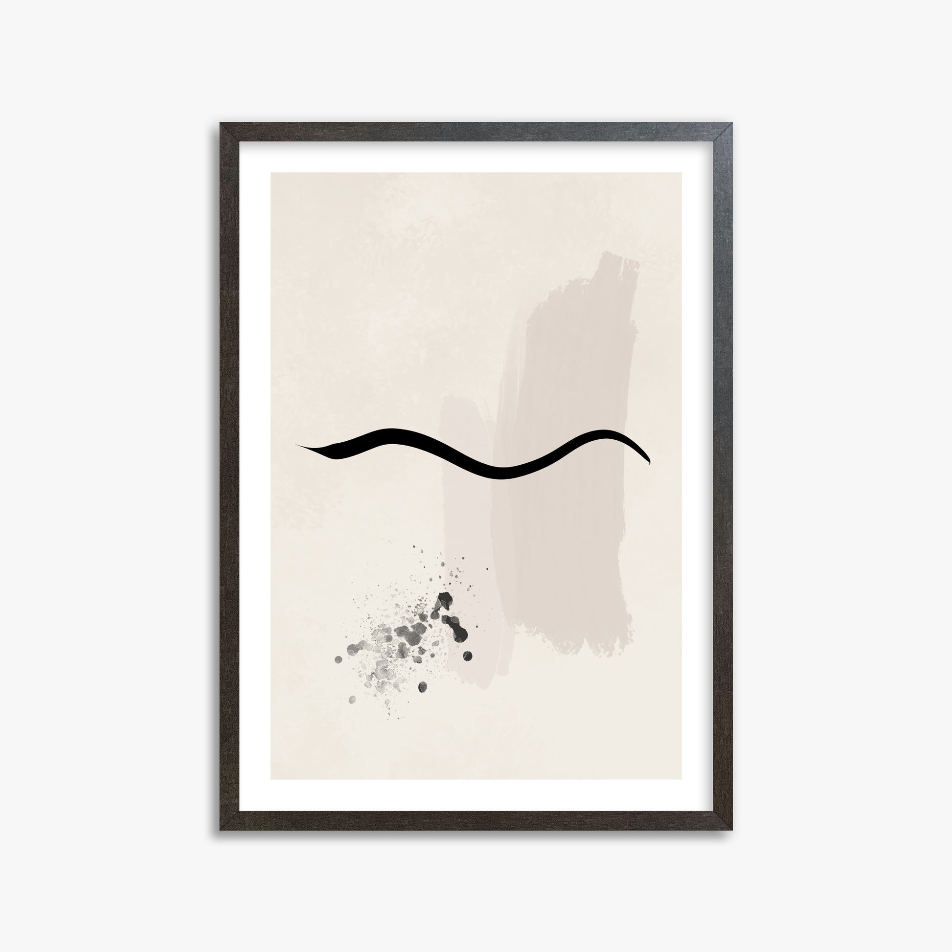 Gentle Undulation, 50x70cm Framed Art Reproduction With Espresso Frame