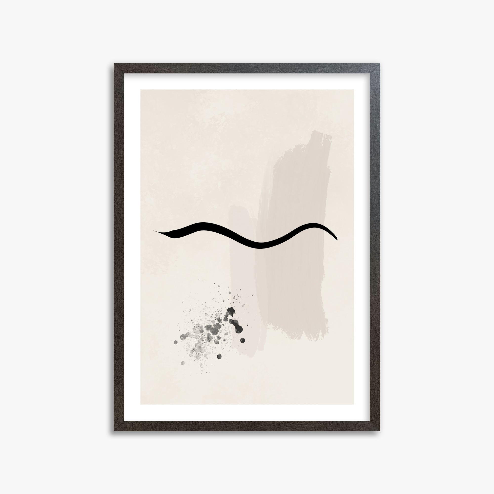 Gentle Undulation, 50x70cm Framed Art Reproduction With Espresso Frame