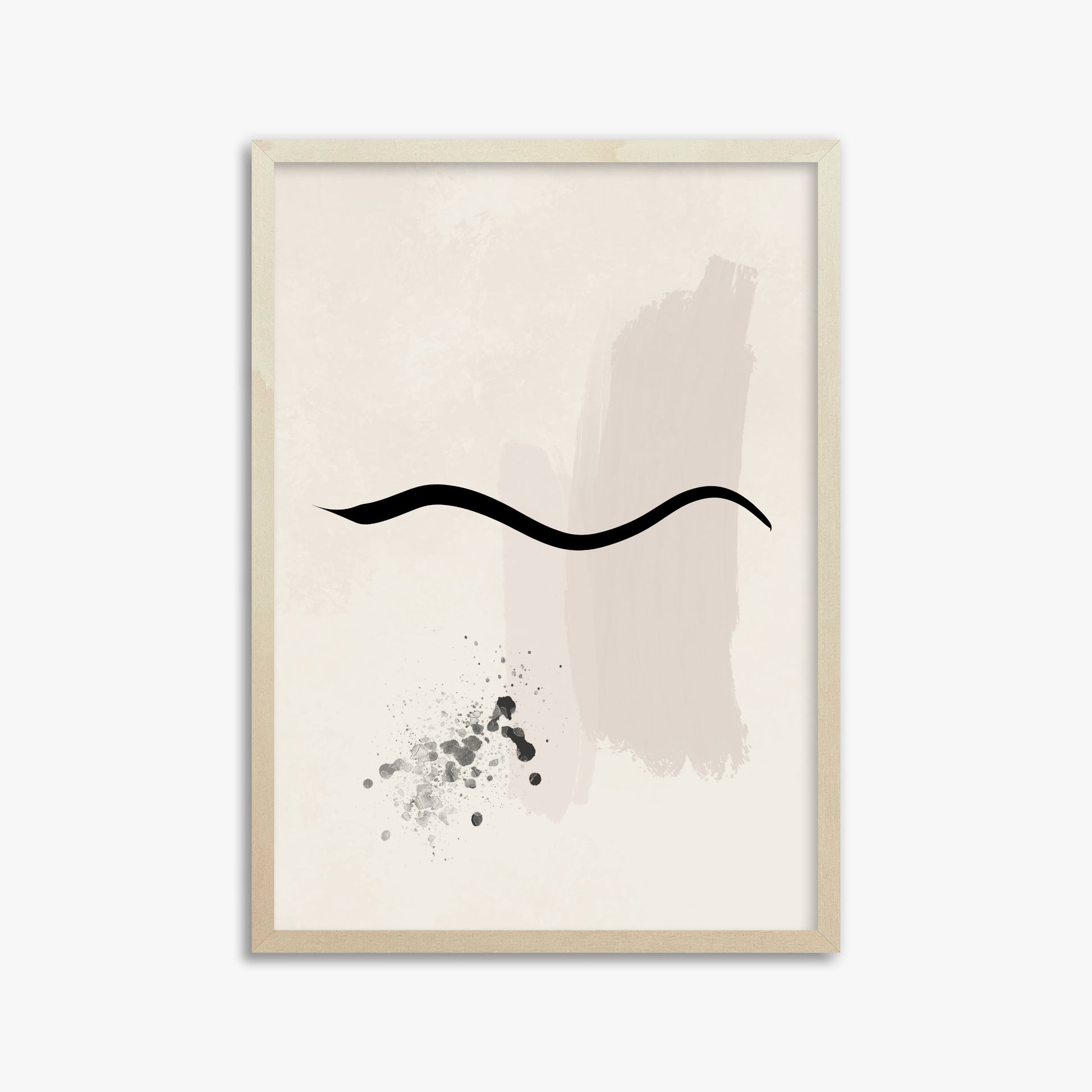 Gentle Undulation, 50x70cm Framed Art Reproduction With Lime Wood Frame