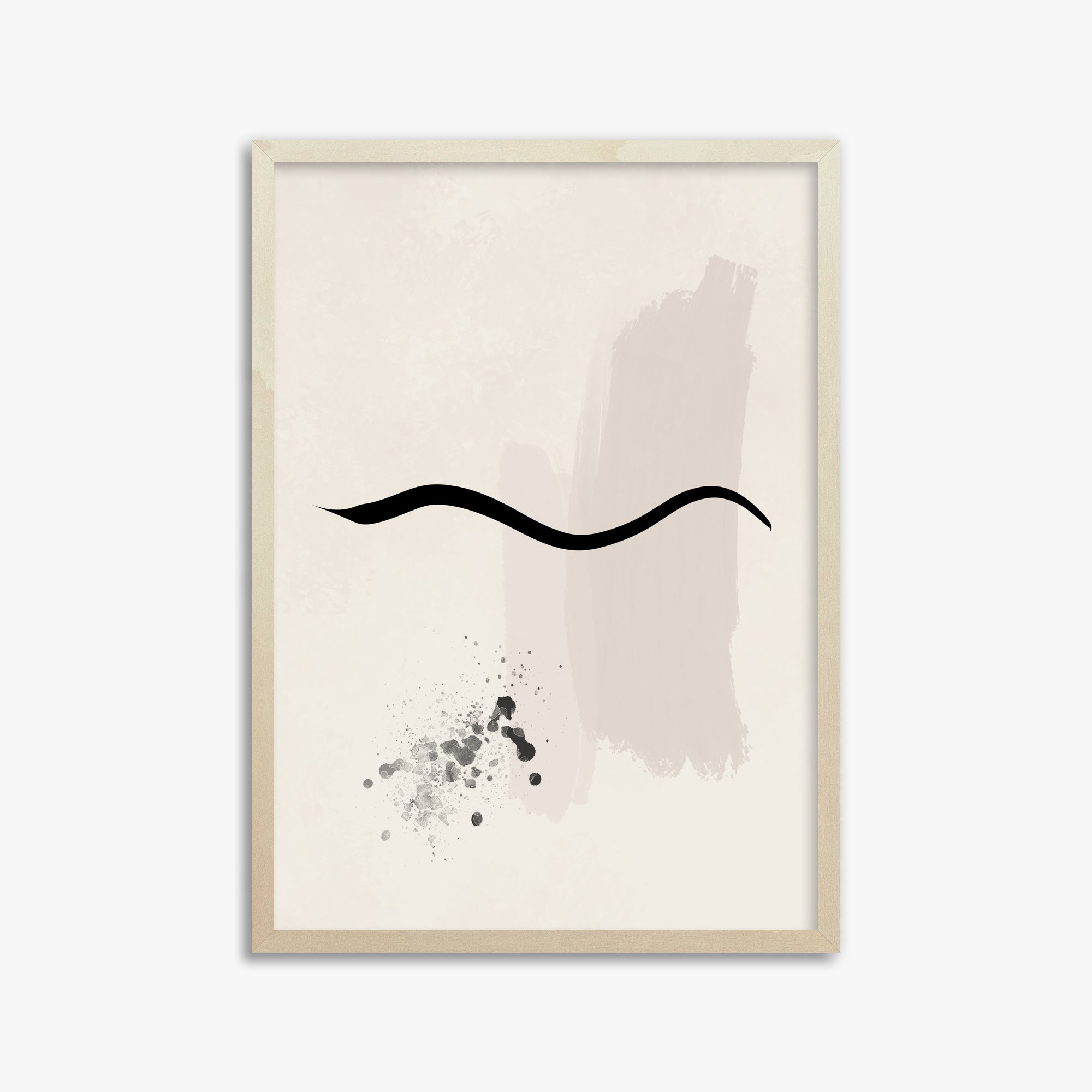 Gentle Undulation, 50x70cm Framed Art Reproduction With Lime Wood Frame