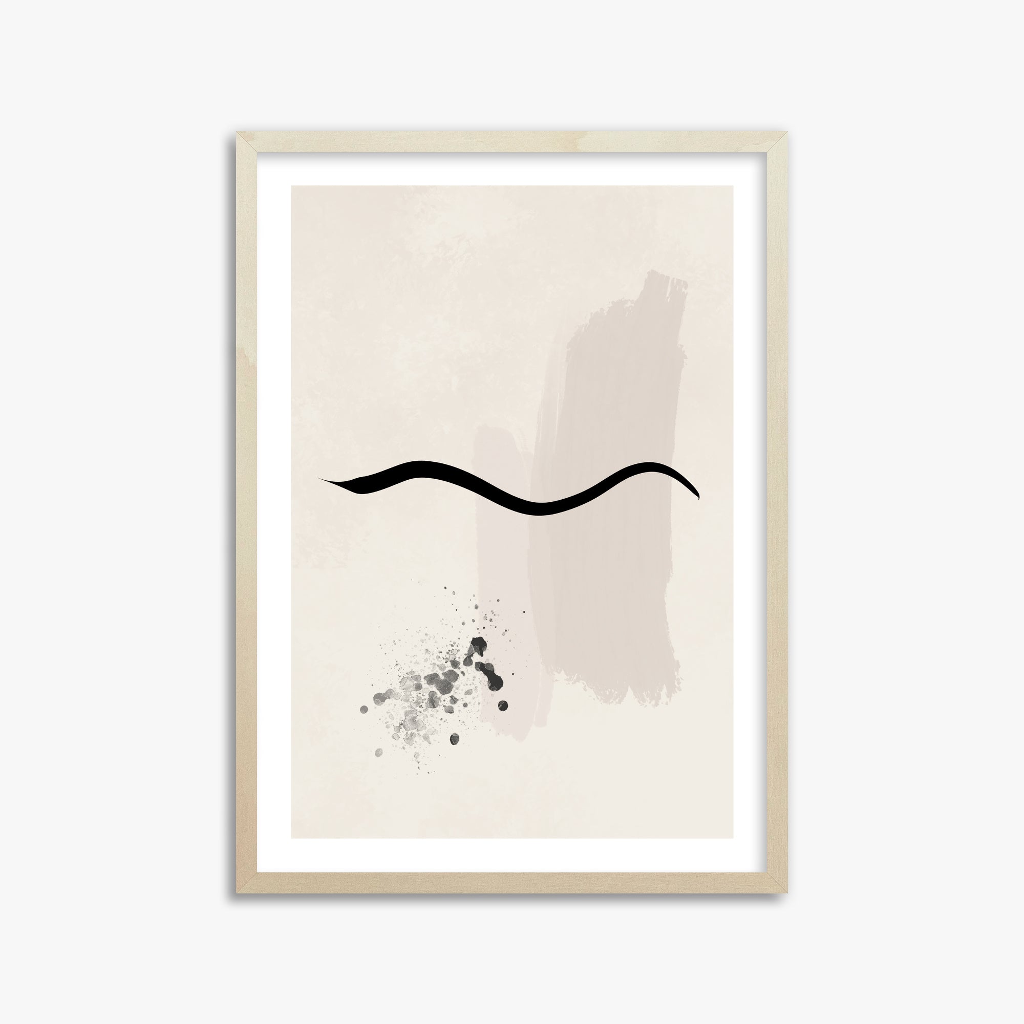 Gentle Undulation, 50x70cm Framed Art Reproduction With Lime Wood Frame