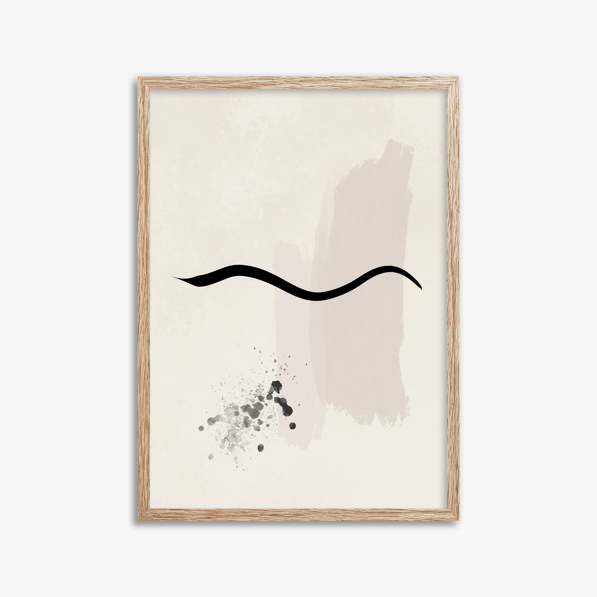 Gentle Undulation, 50x70cm Framed Art Reproduction With Raw Oak Frame