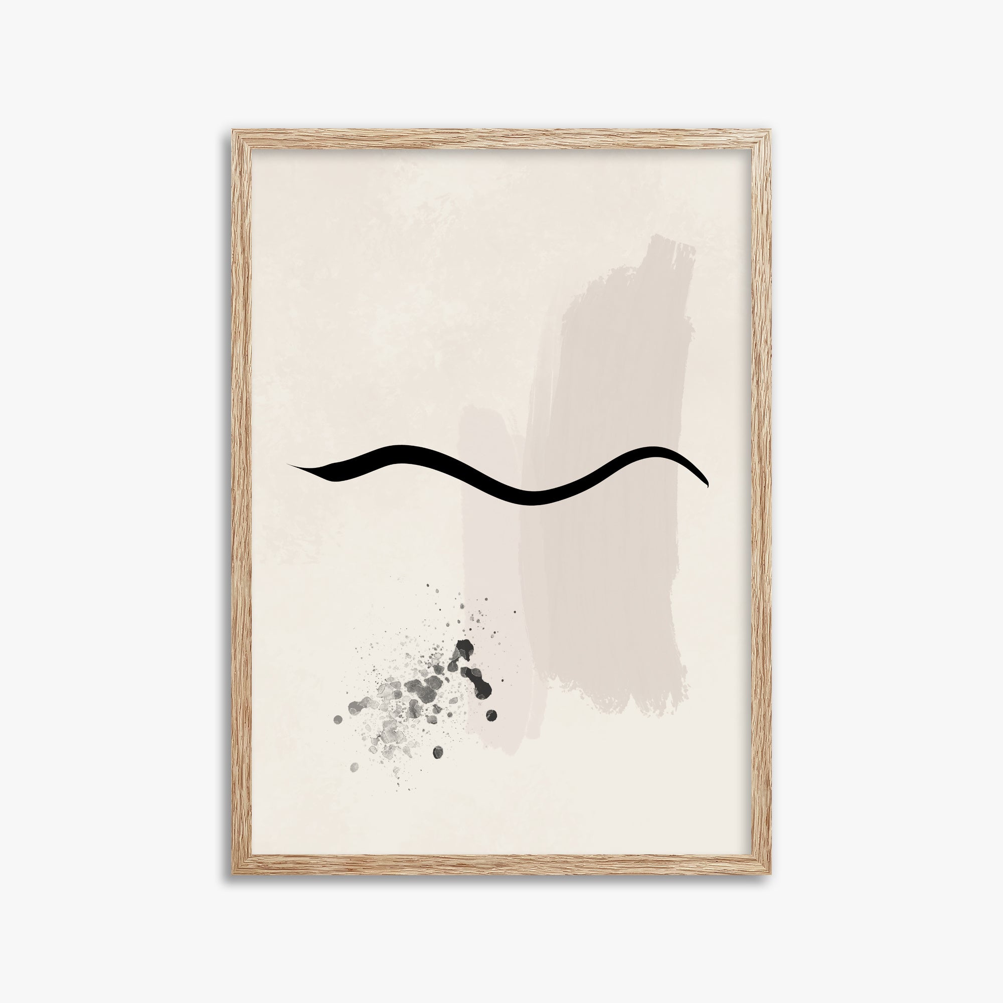 Gentle Undulation, 50x70cm Framed Art Reproduction With Raw Oak Frame