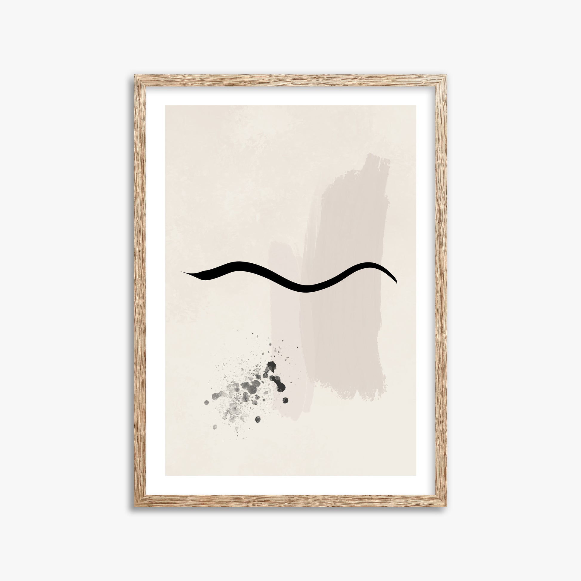 Gentle Undulation, 50x70cm Framed Art Reproduction With Raw Oak Frame
