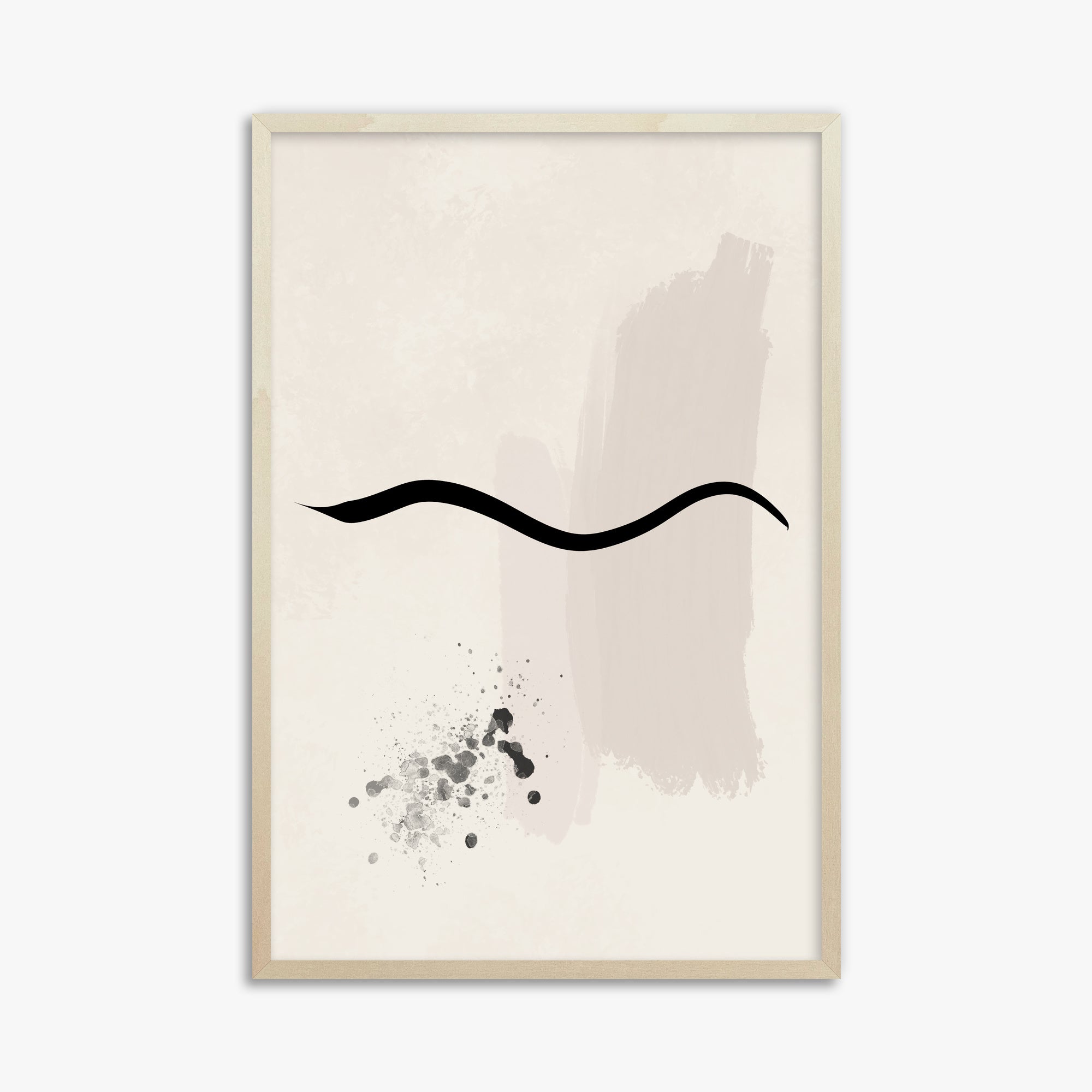 Gentle Undulation, 61x91cm Framed Art Reproduction With Lime Wood Frame
