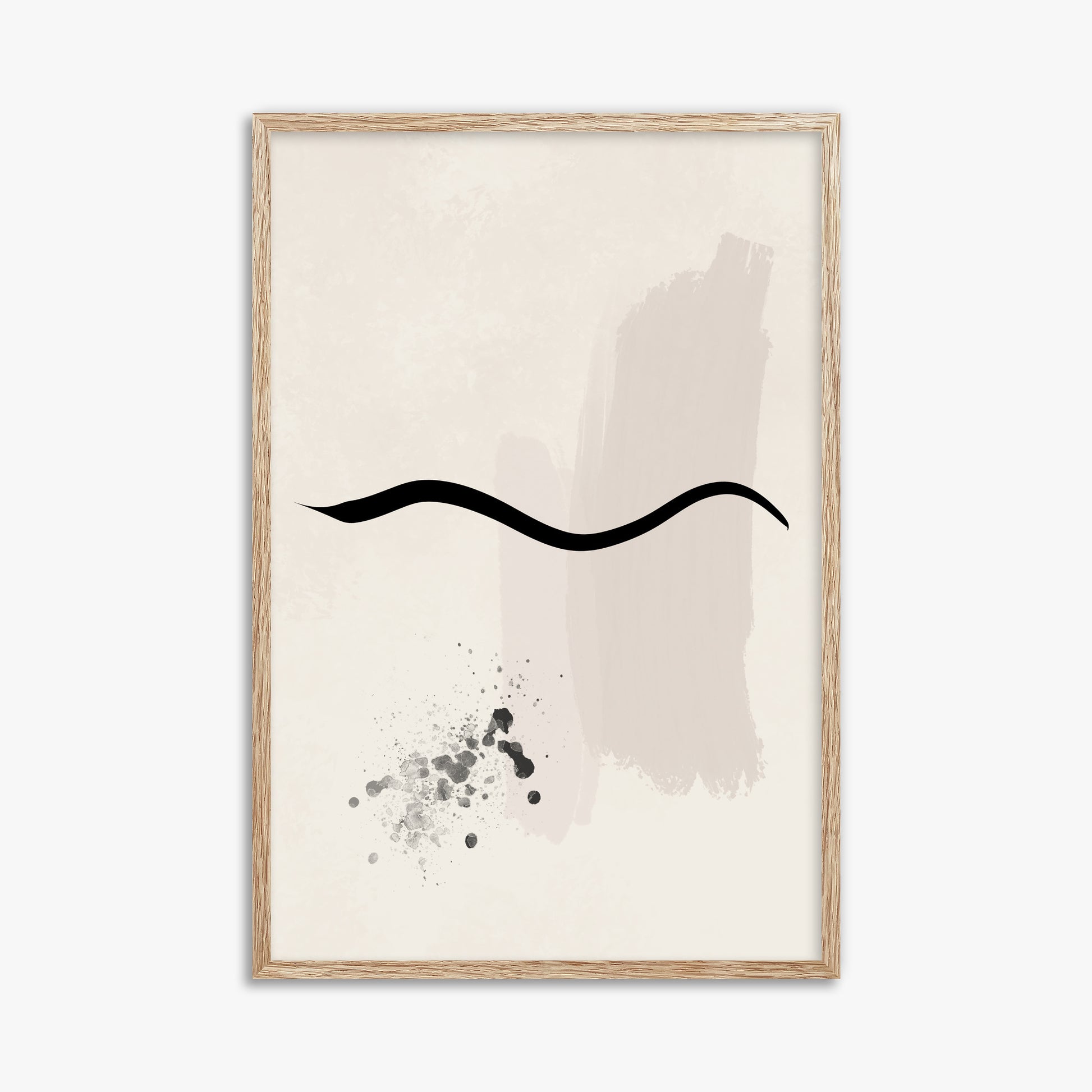 Gentle Undulation, 61x91cm Framed Art Reproduction With Raw Oak Frame