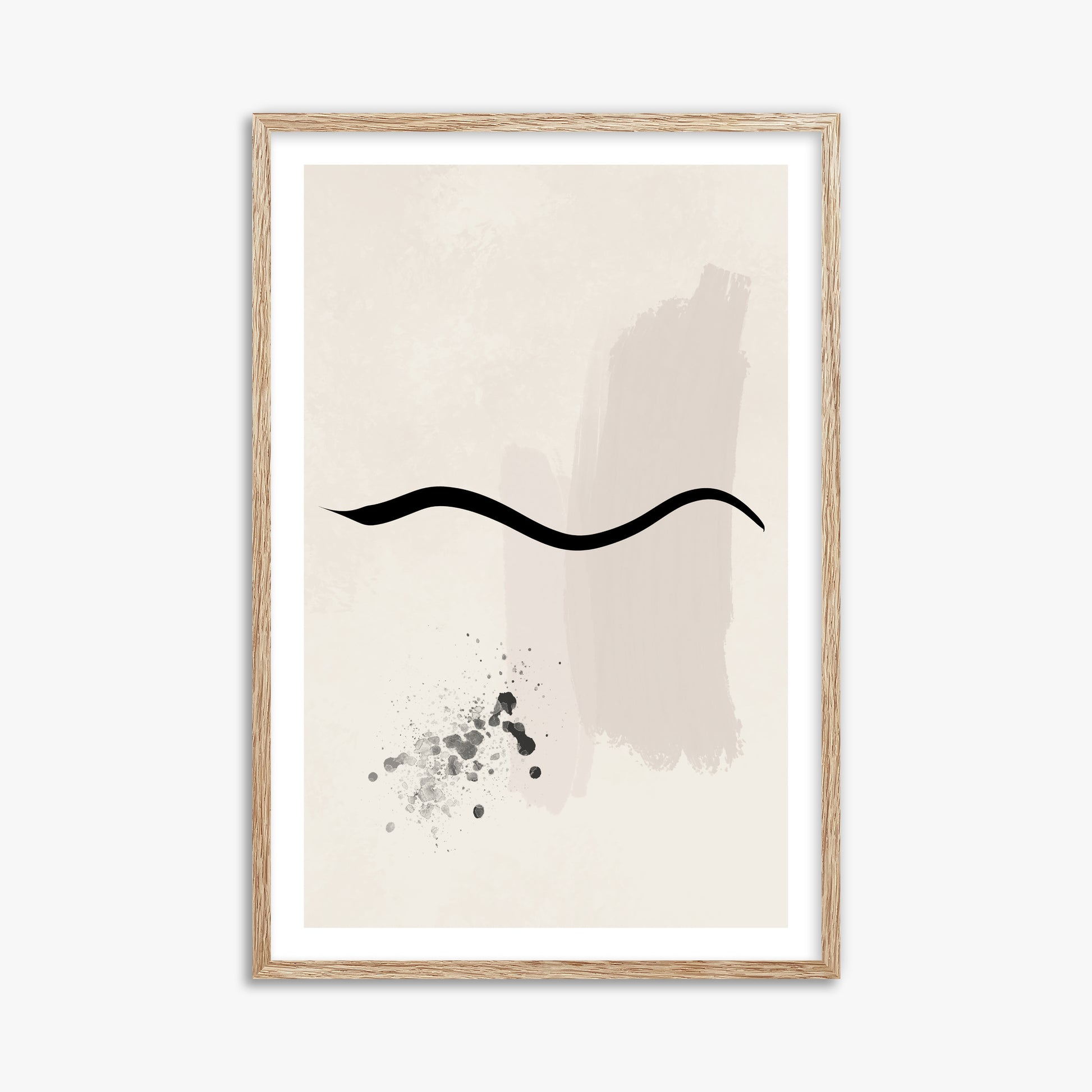 Gentle Undulation, 61x91cm Framed Art Reproduction With Raw Oak Frame