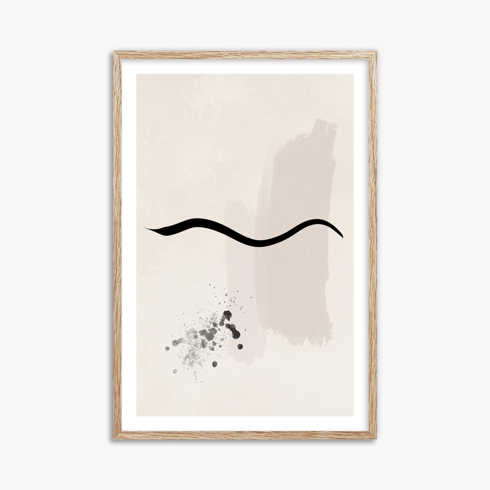Gentle Undulation, 61x91cm Framed Art Reproduction With Raw Oak Frame