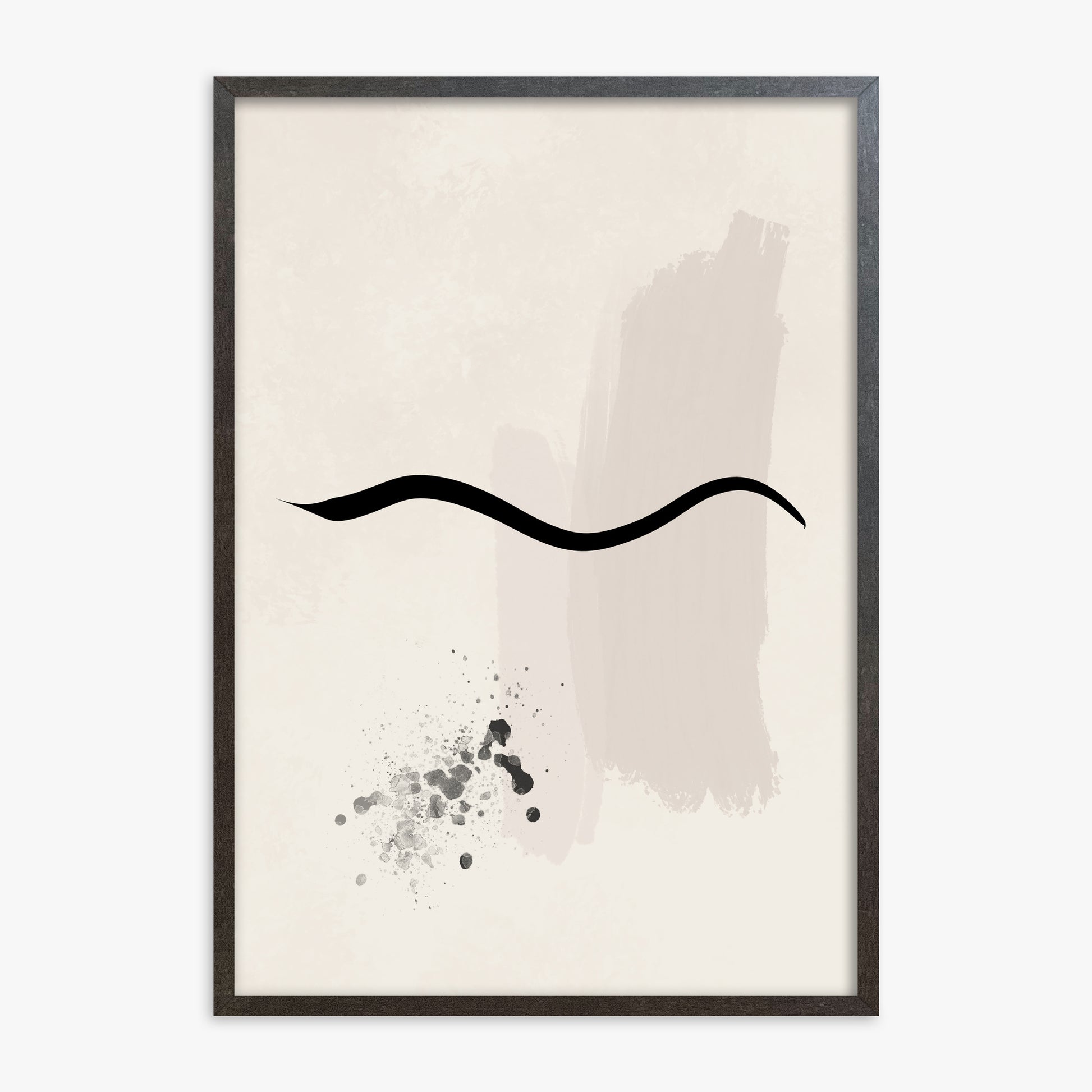 Gentle Undulation, 70x100cm Framed Art Reproduction With Espresso Frame