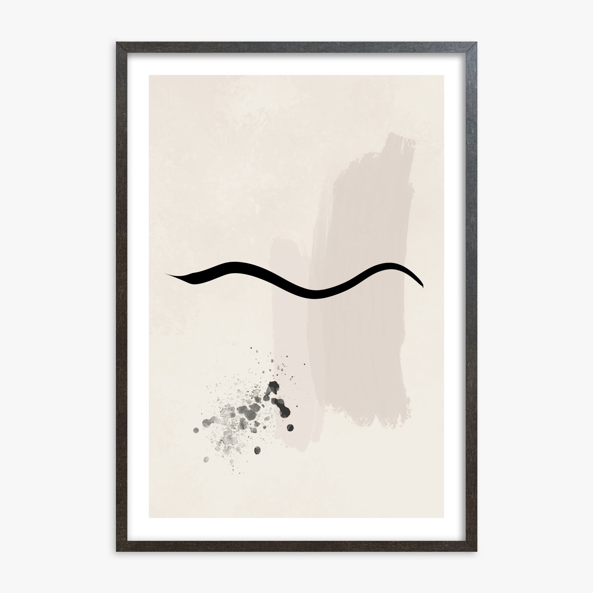 Gentle Undulation, 70x100cm Framed Art Reproduction With Espresso Frame