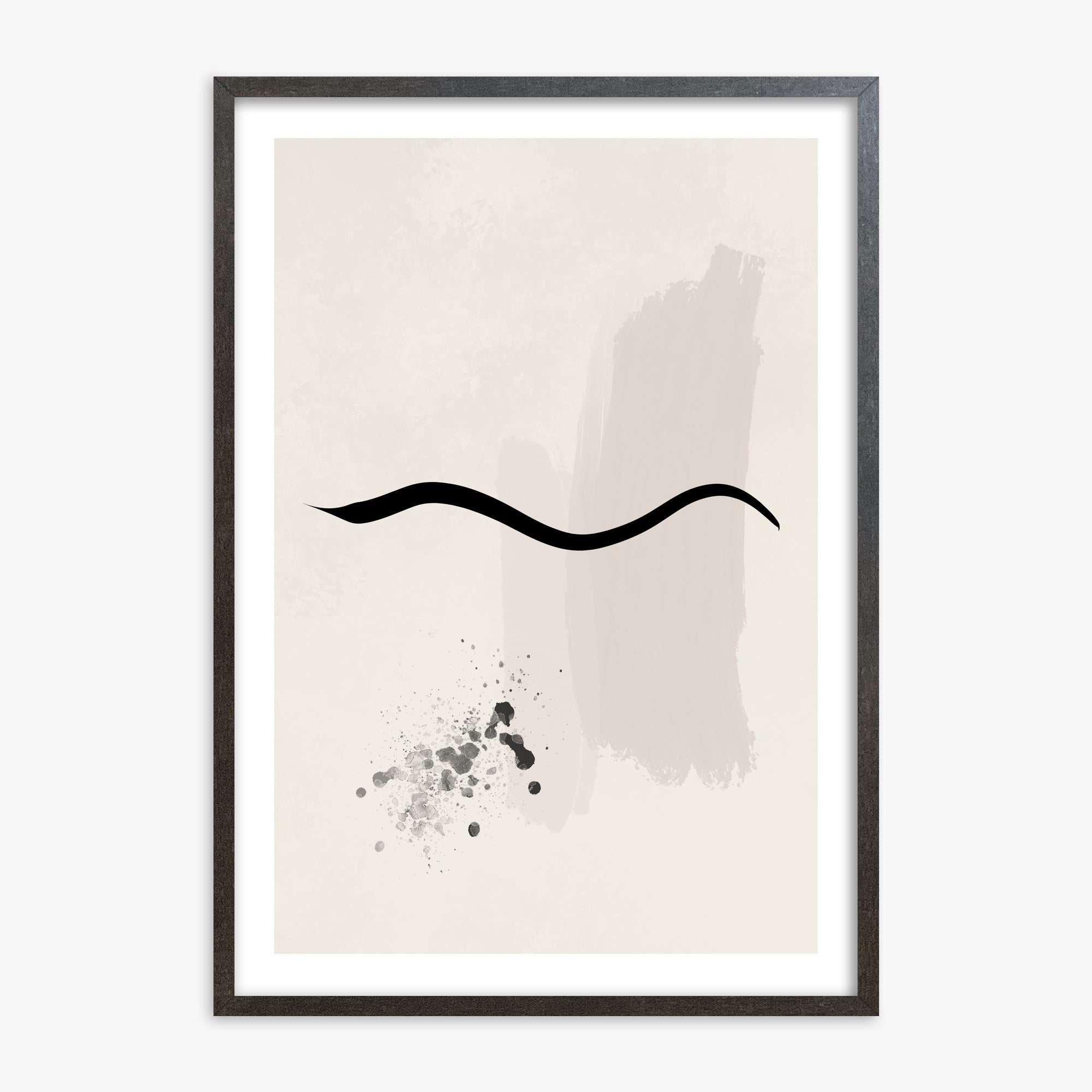 Gentle Undulation, 70x100cm Framed Art Reproduction With Espresso Frame