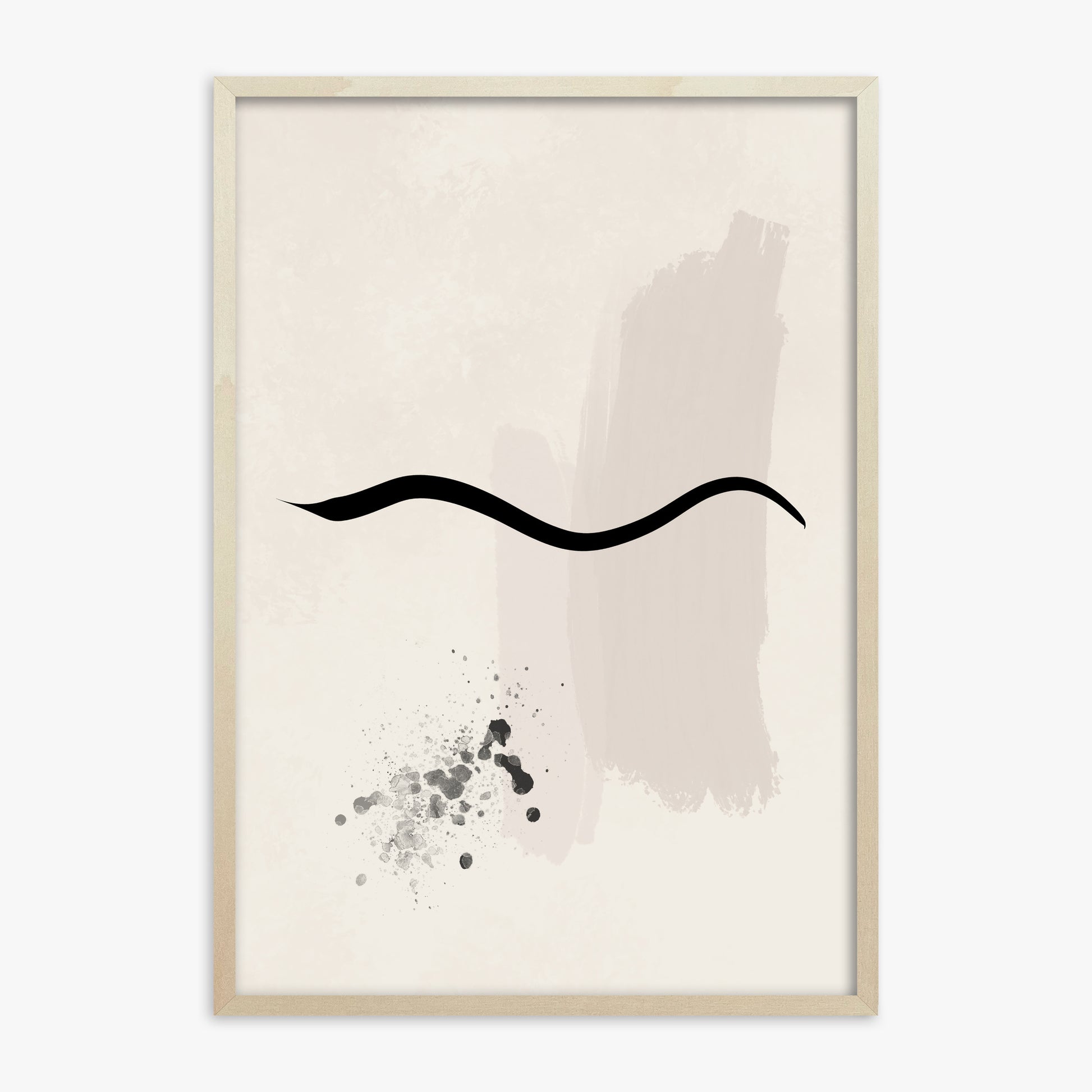 Gentle Undulation, 70x100cm Framed Art Reproduction With Lime Wood Frame