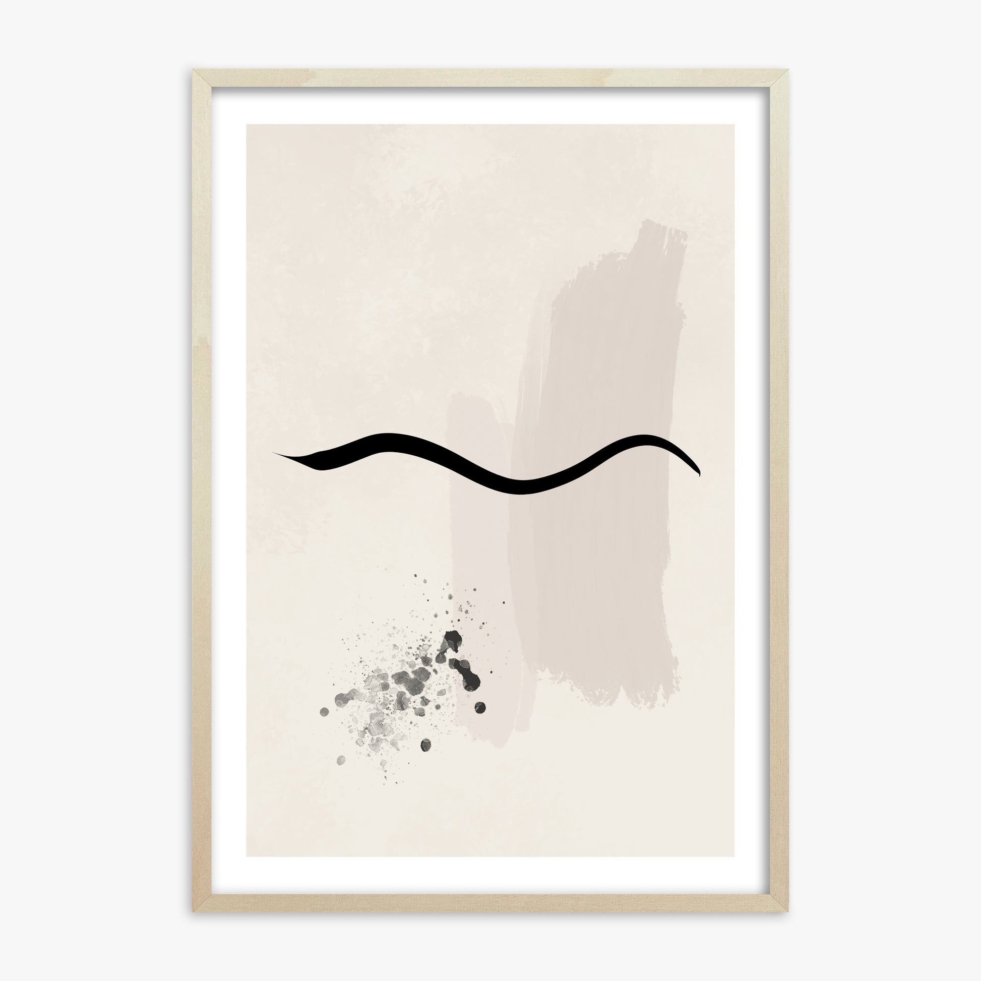 Gentle Undulation, 70x100cm Framed Art Reproduction With Lime Wood Frame