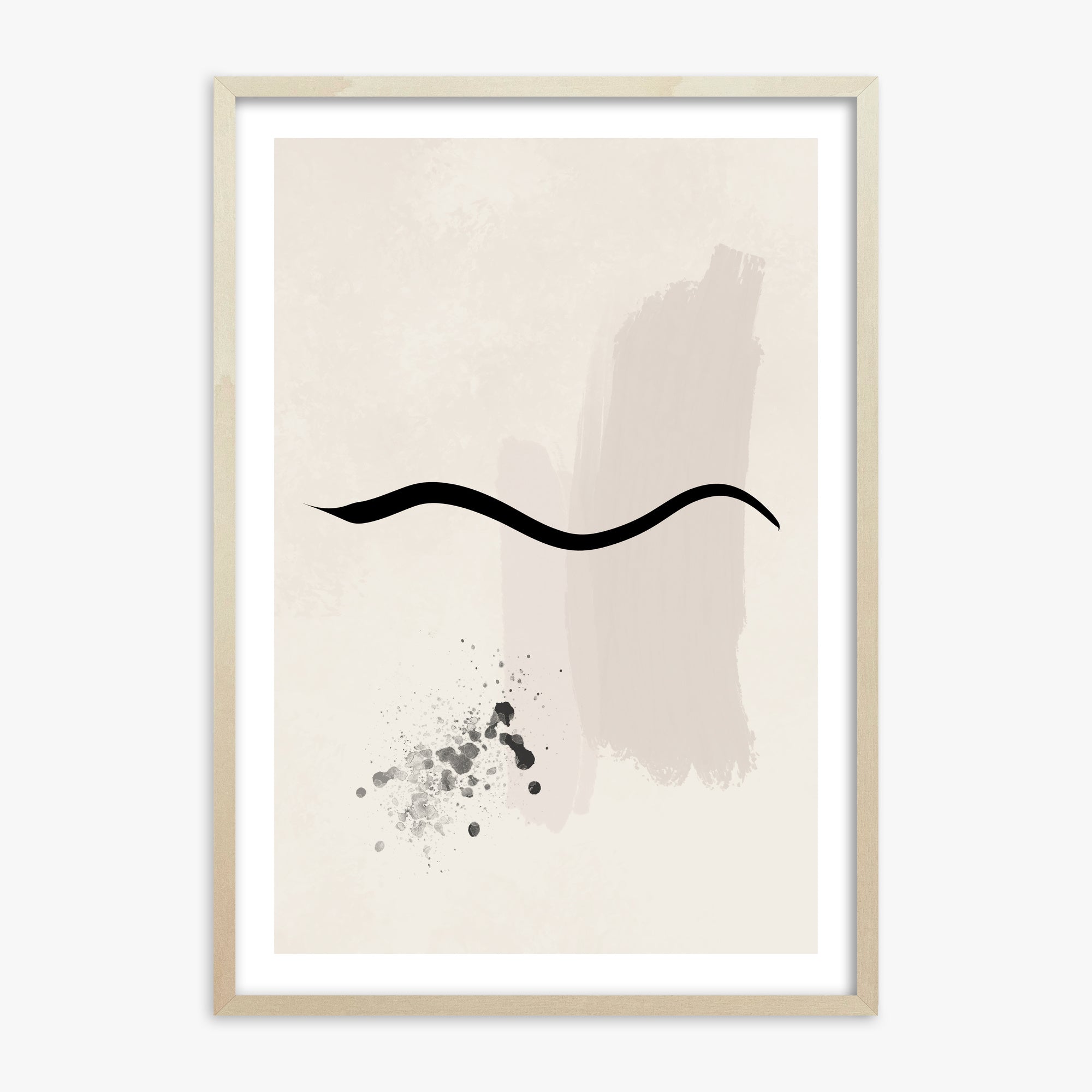 Gentle Undulation, 70x100cm Framed Art Reproduction With Lime Wood Frame