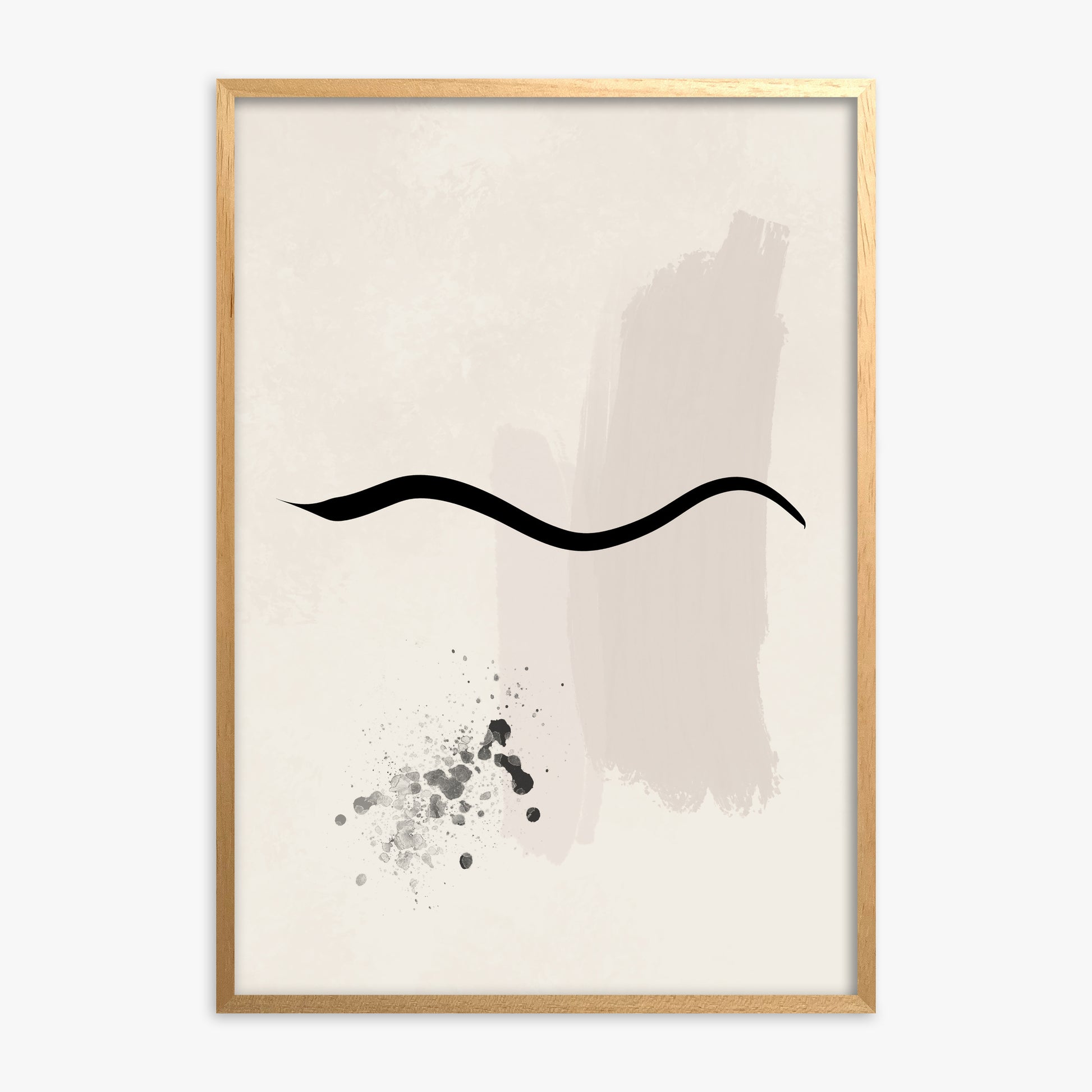 Gentle Undulation, Oak Framed Poster With Oak Frame
