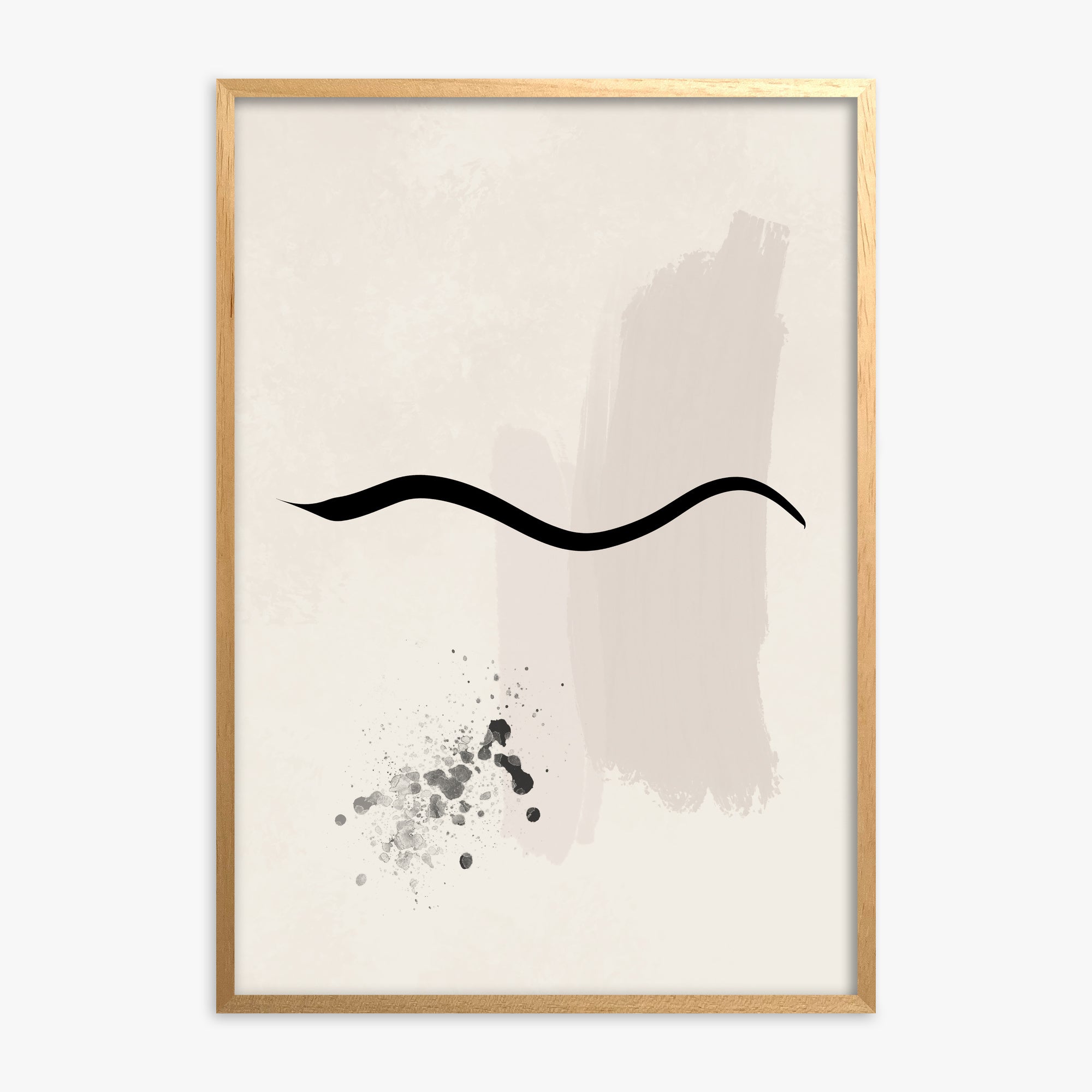 Gentle Undulation, Oak Framed Poster With Oak Frame