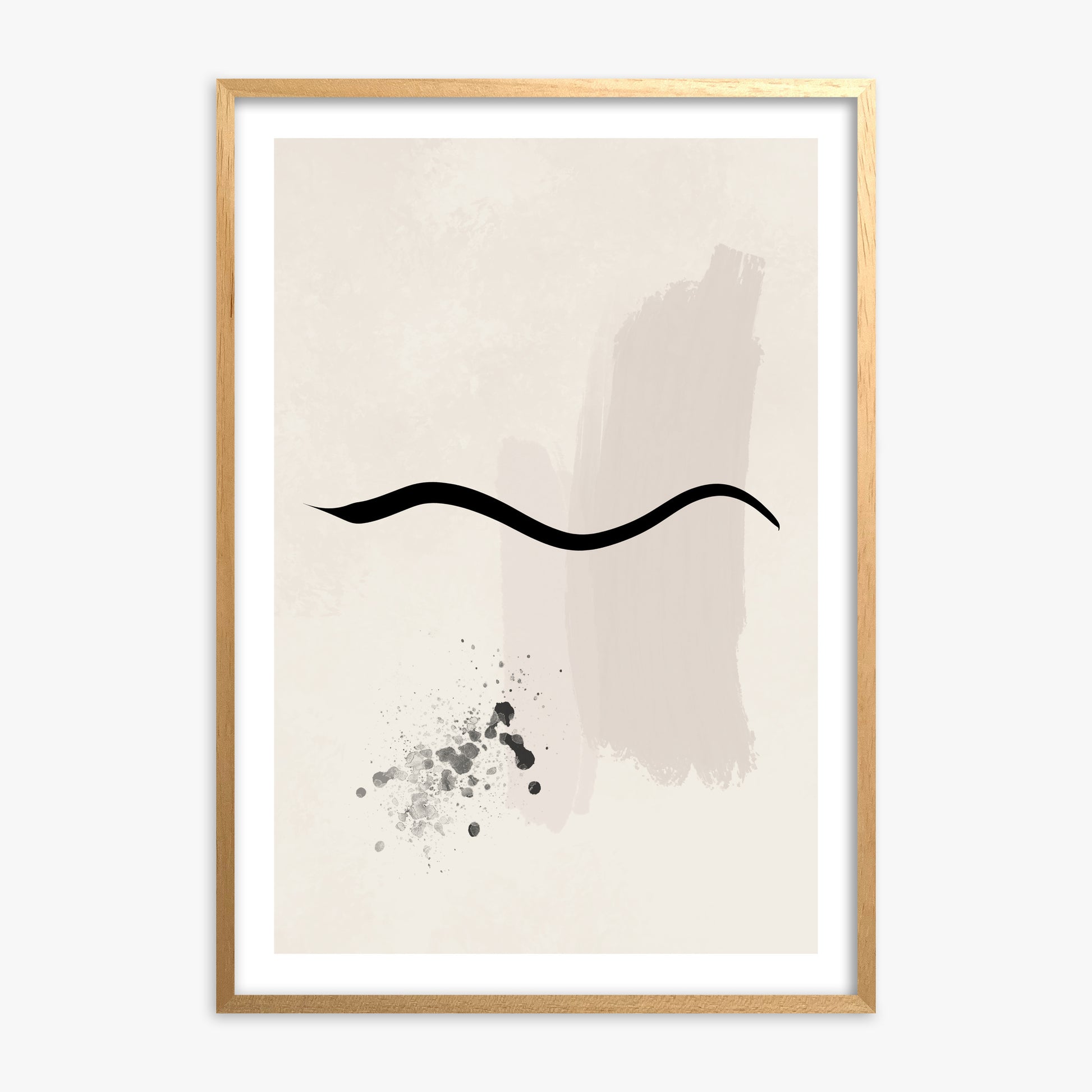 Gentle Undulation, Oak Framed Poster With Oak Frame