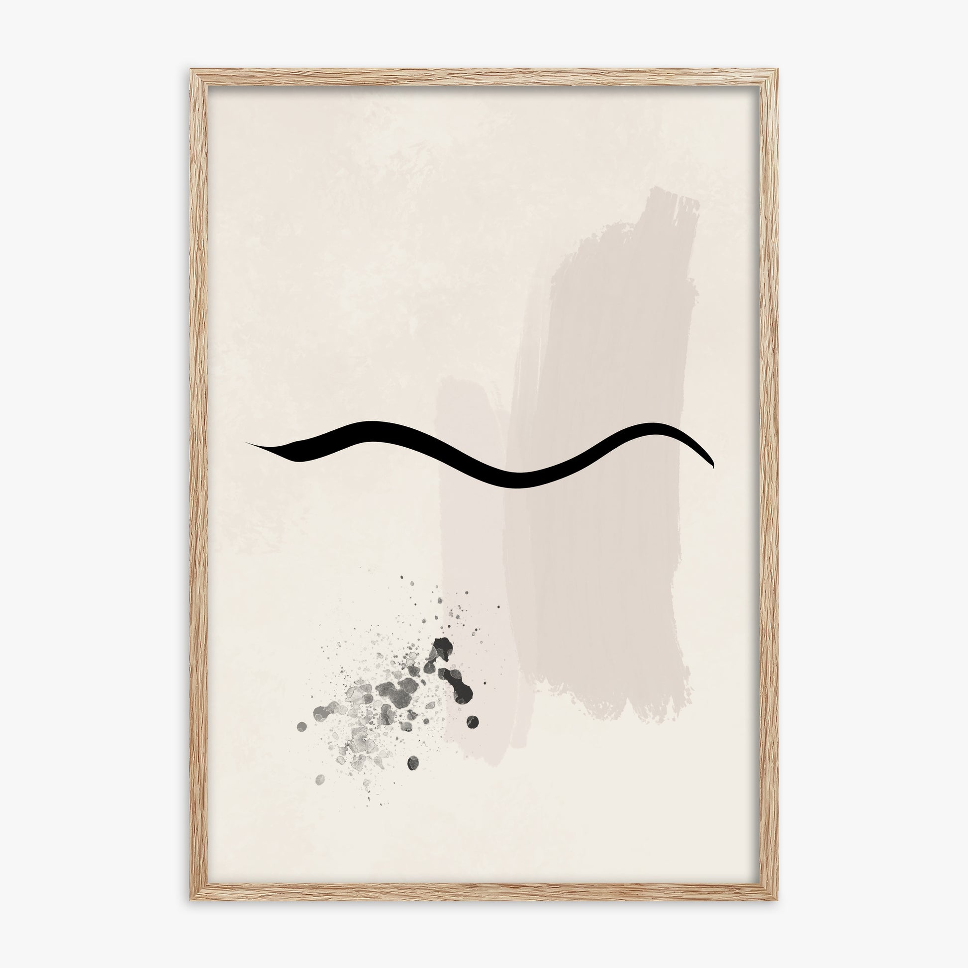 Gentle Undulation, 70x100cm Framed Art Reproduction With Raw Oak Frame