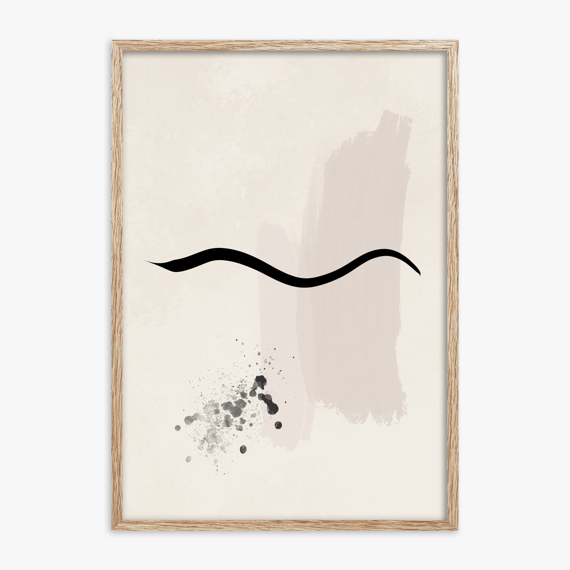 Gentle Undulation, 70x100cm Framed Art Reproduction With Raw Oak Frame