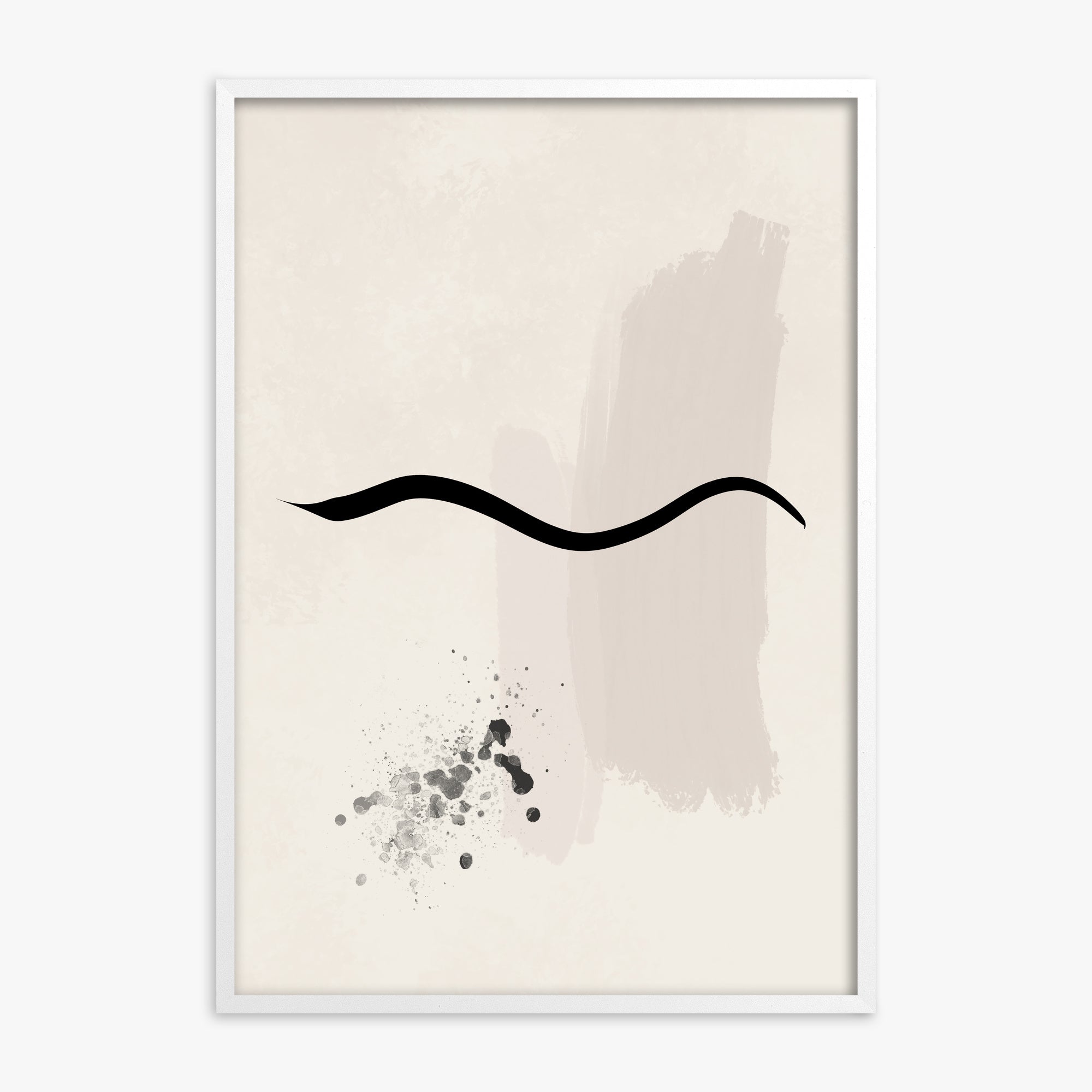 Gentle Undulation, White Framed Poster With White Frame
