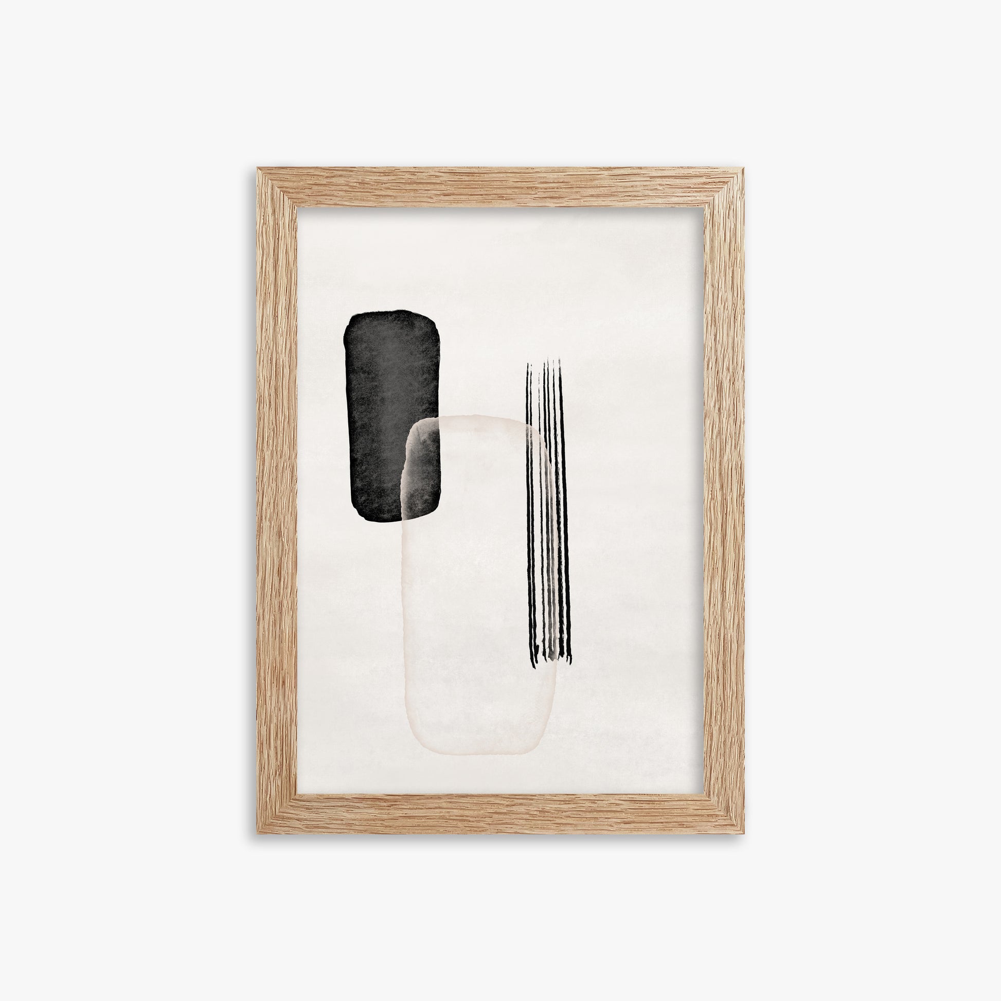 Drifting Pillars, 21x30cm Framed Art Reproduction With Raw Oak Frame