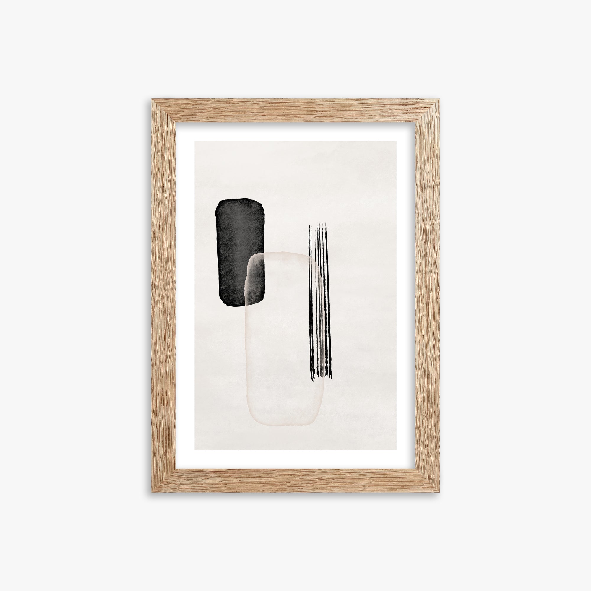 Drifting Pillars, 21x30cm Framed Art Reproduction With Raw Oak Frame