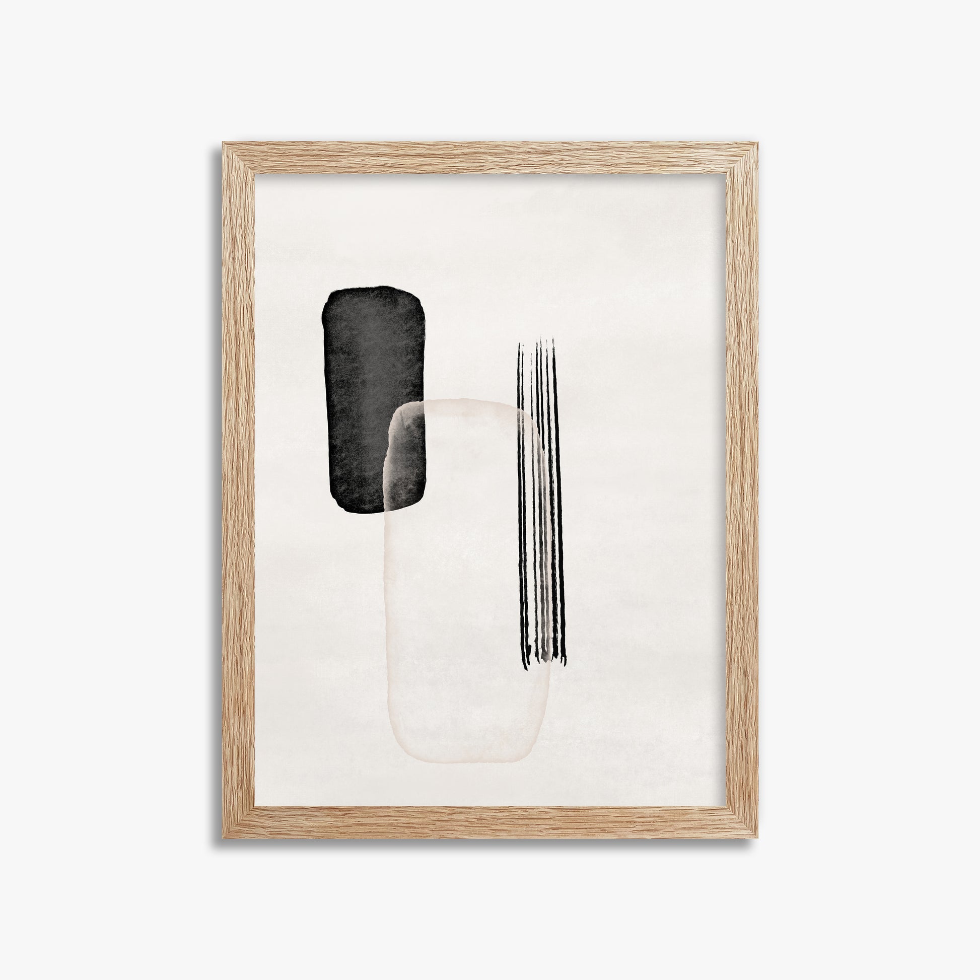 Drifting Pillars, 30x40cm Framed Art Reproduction With Raw Oak Frame