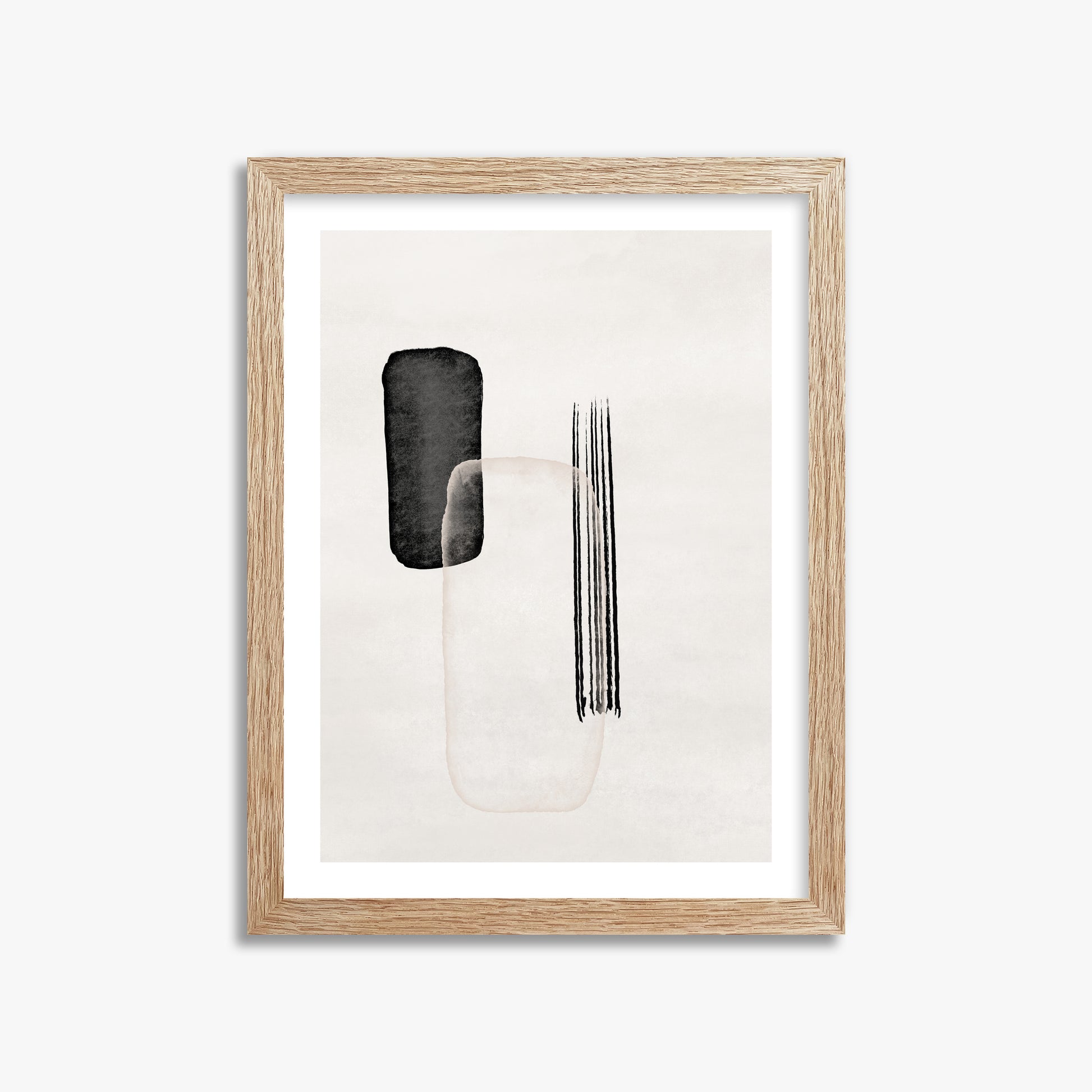 Drifting Pillars, 30x40cm Framed Art Reproduction With Raw Oak Frame
