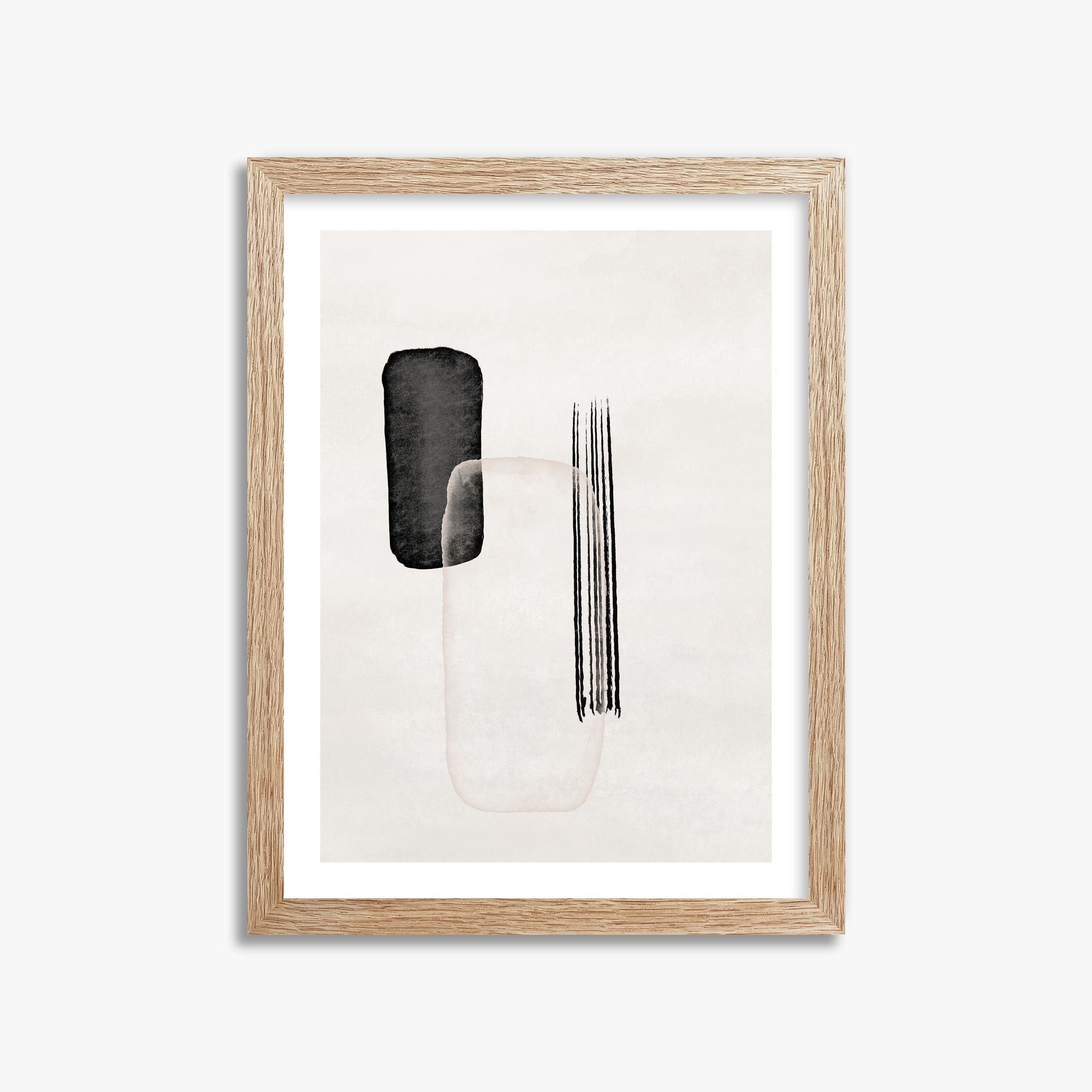 Drifting Pillars, 30x40cm Framed Art Reproduction With Raw Oak Frame