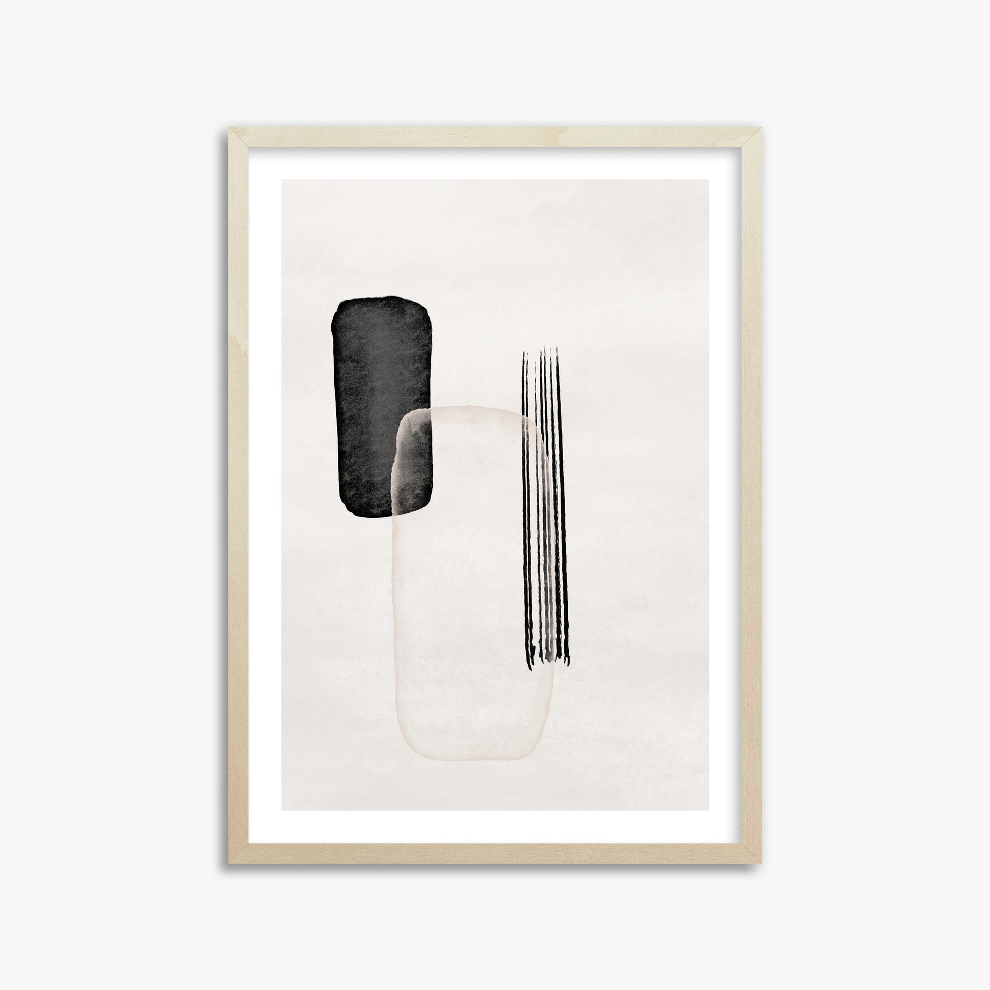 Drifting Pillars, 50x70cm Framed Art Reproduction With Lime Wood Frame