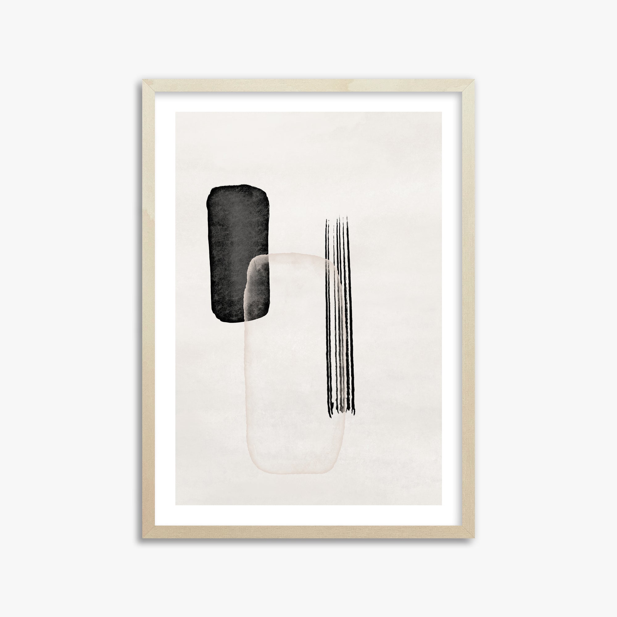Drifting Pillars, 50x70cm Framed Art Reproduction With Lime Wood Frame