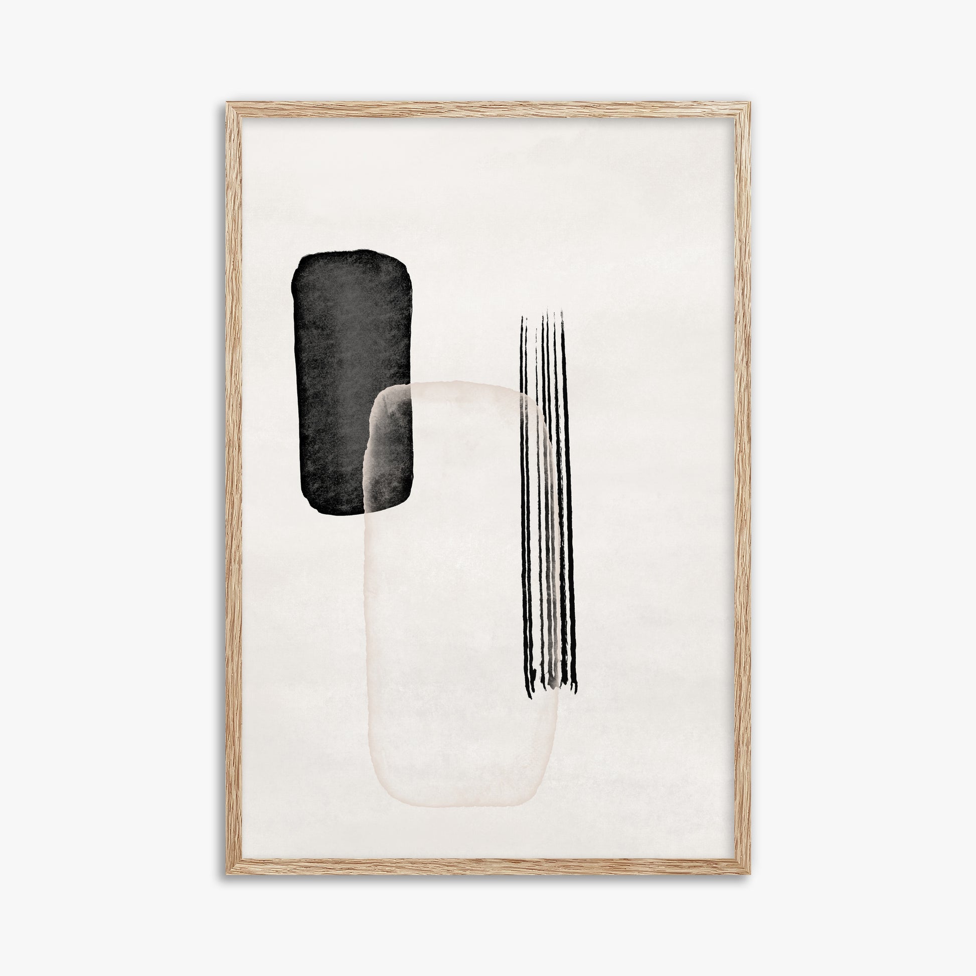 Drifting Pillars, 61x91cm Framed Art Reproduction With Raw Oak Frame