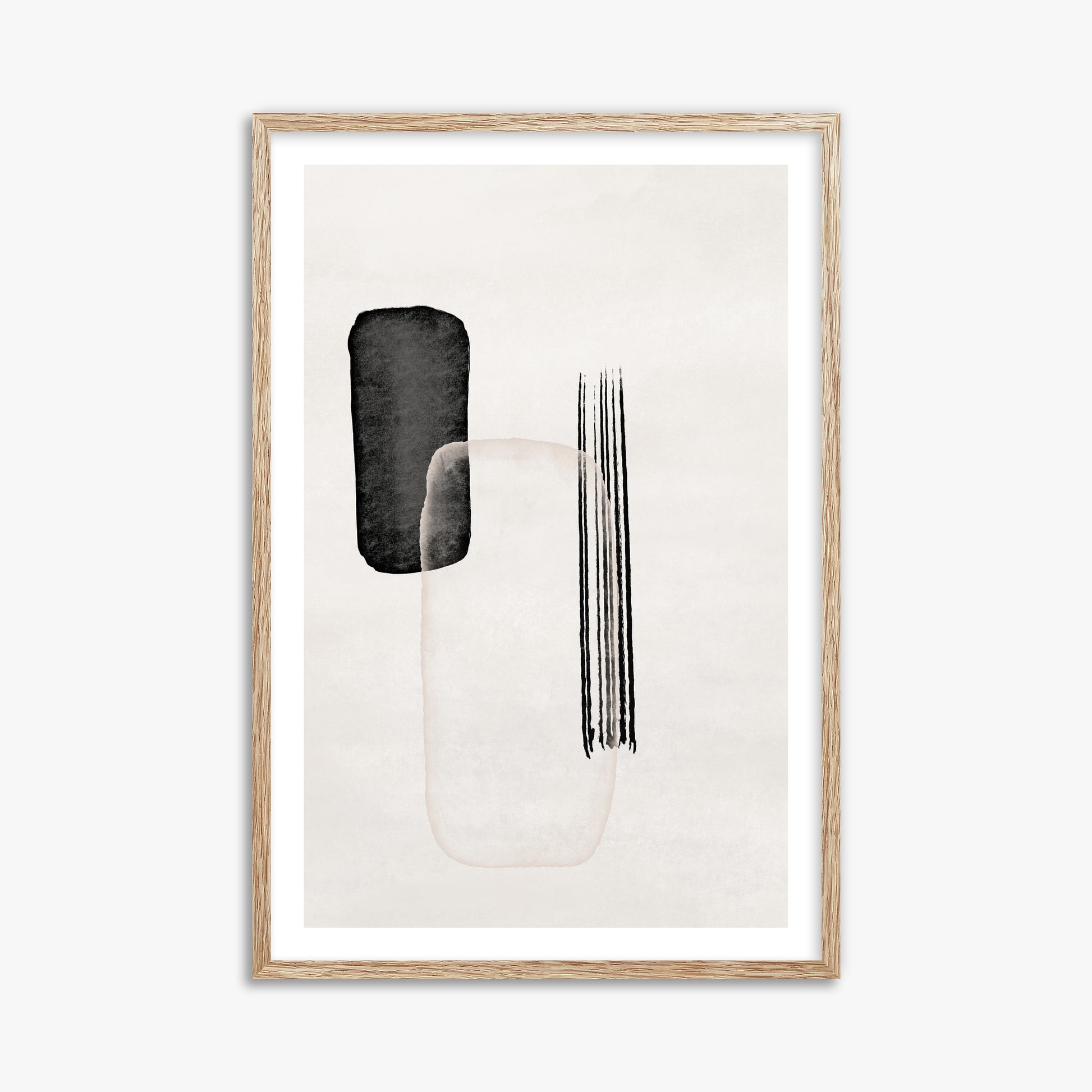 Drifting Pillars, 61x91cm Framed Art Reproduction With Raw Oak Frame