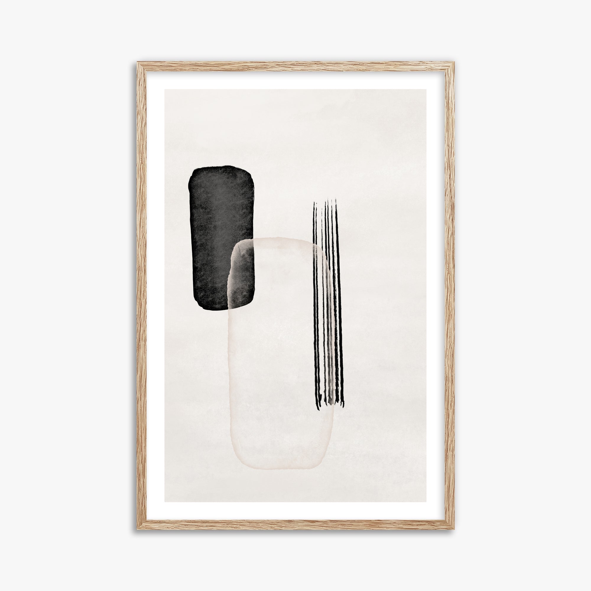 Drifting Pillars, 61x91cm Framed Art Reproduction With Raw Oak Frame