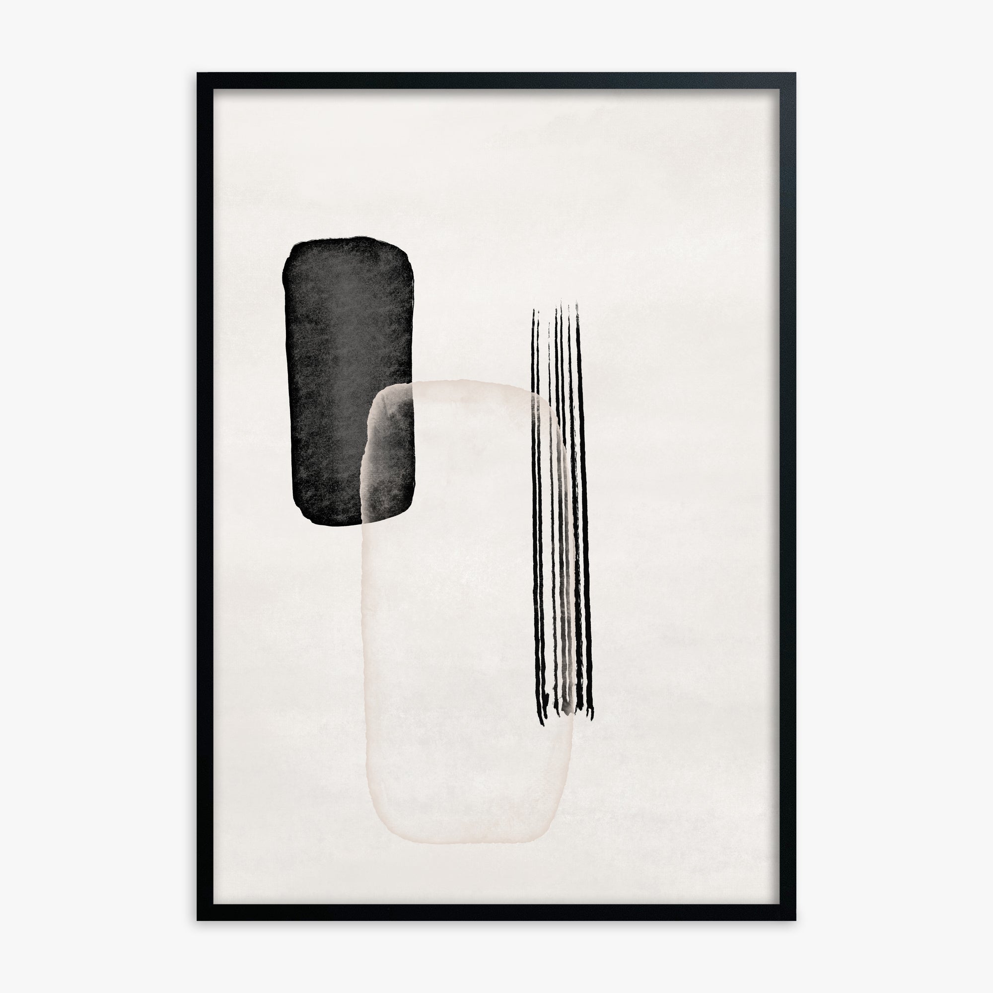 Drifting Pillars, Black Framed Poster With Black Frame