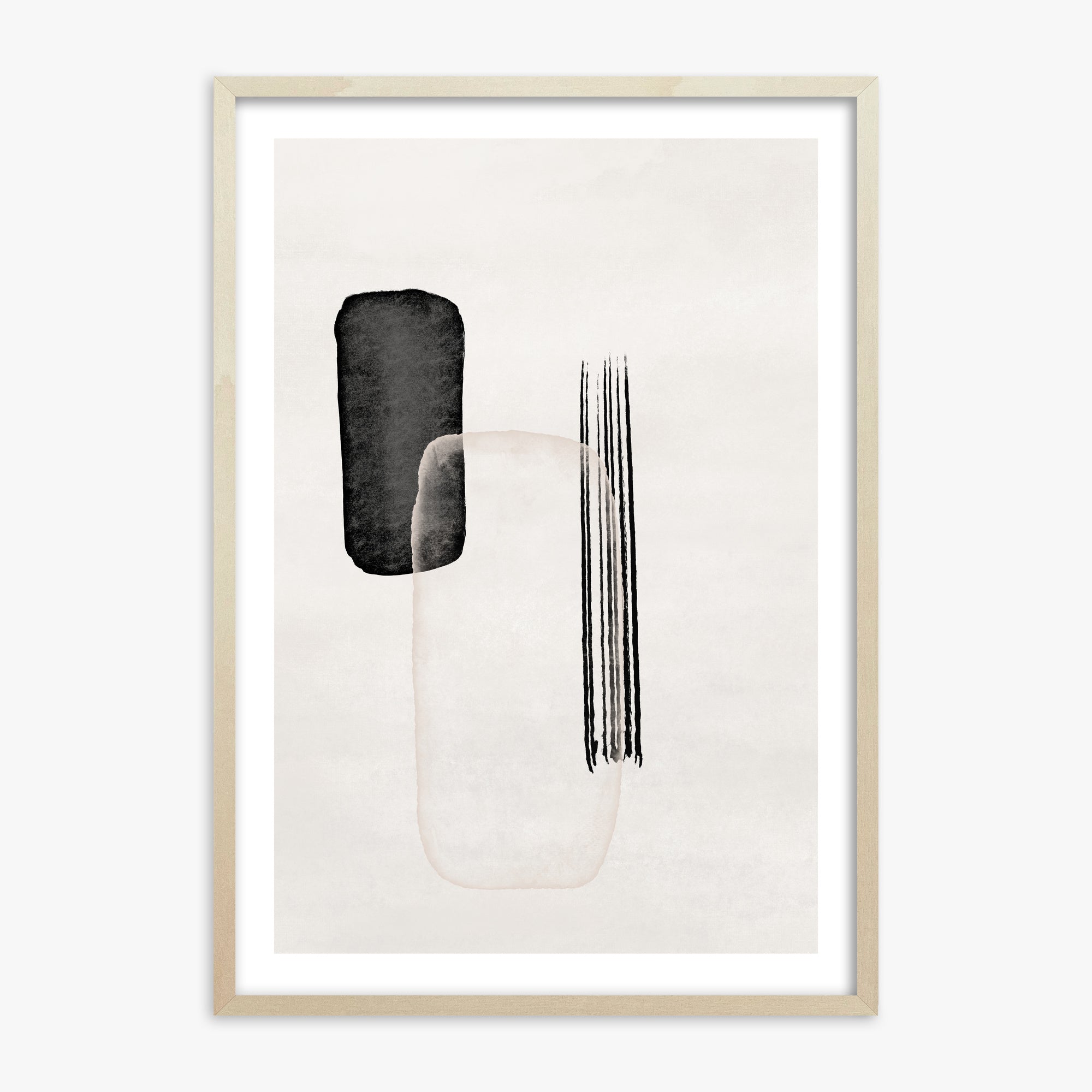 Drifting Pillars, 70x100cm Framed Art Reproduction With Lime Wood Frame