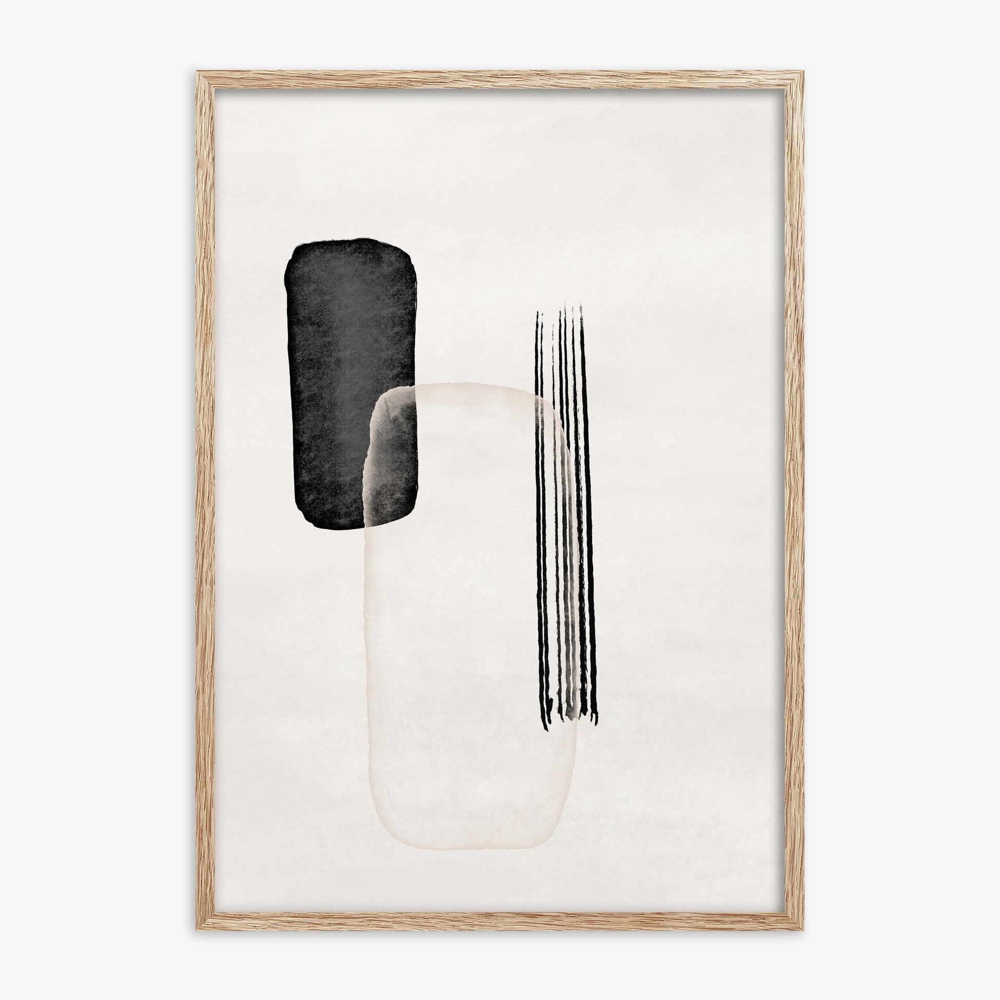 Drifting Pillars, 70x100cm Framed Art Reproduction With Raw Oak Frame