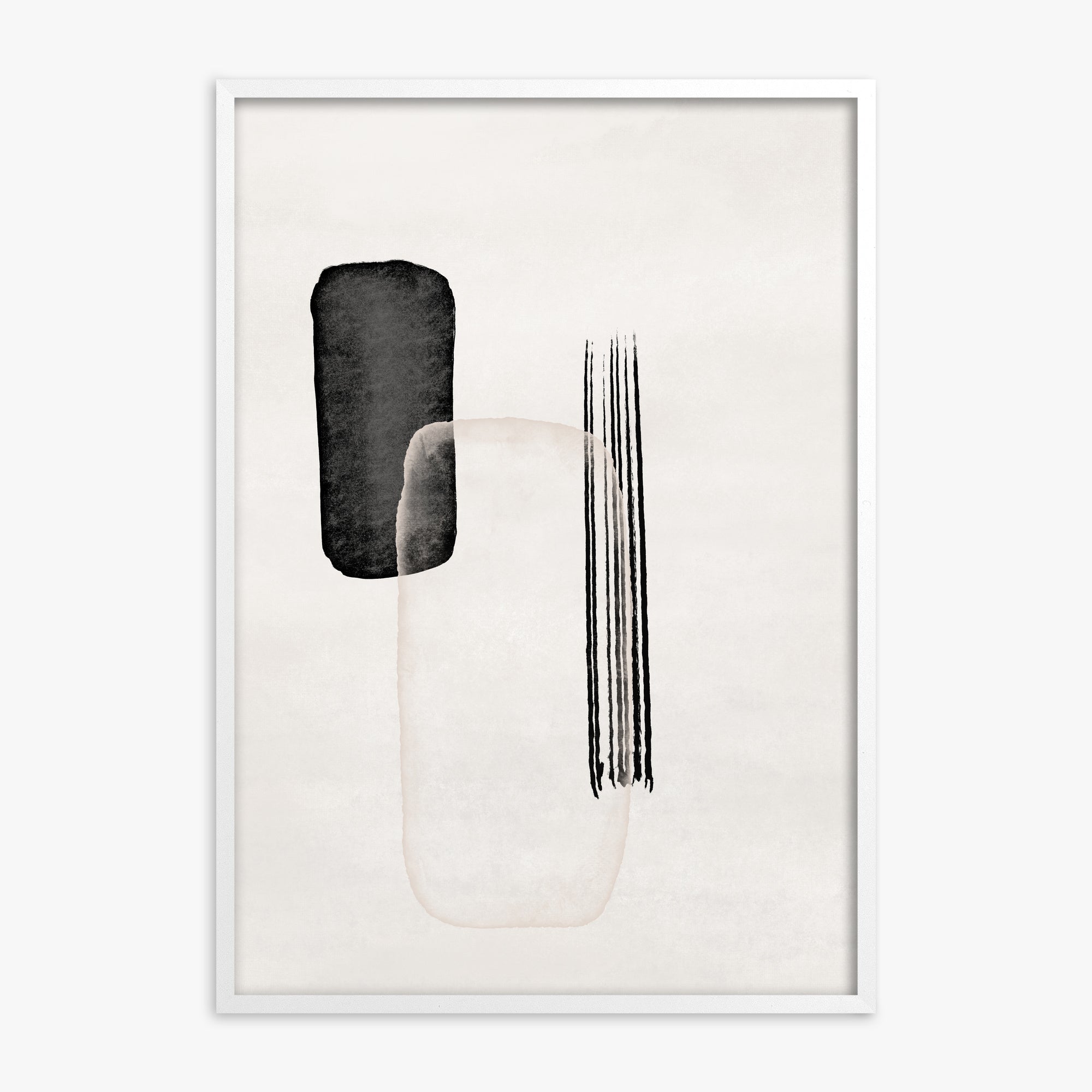 Drifting Pillars, White Framed Poster With White Frame