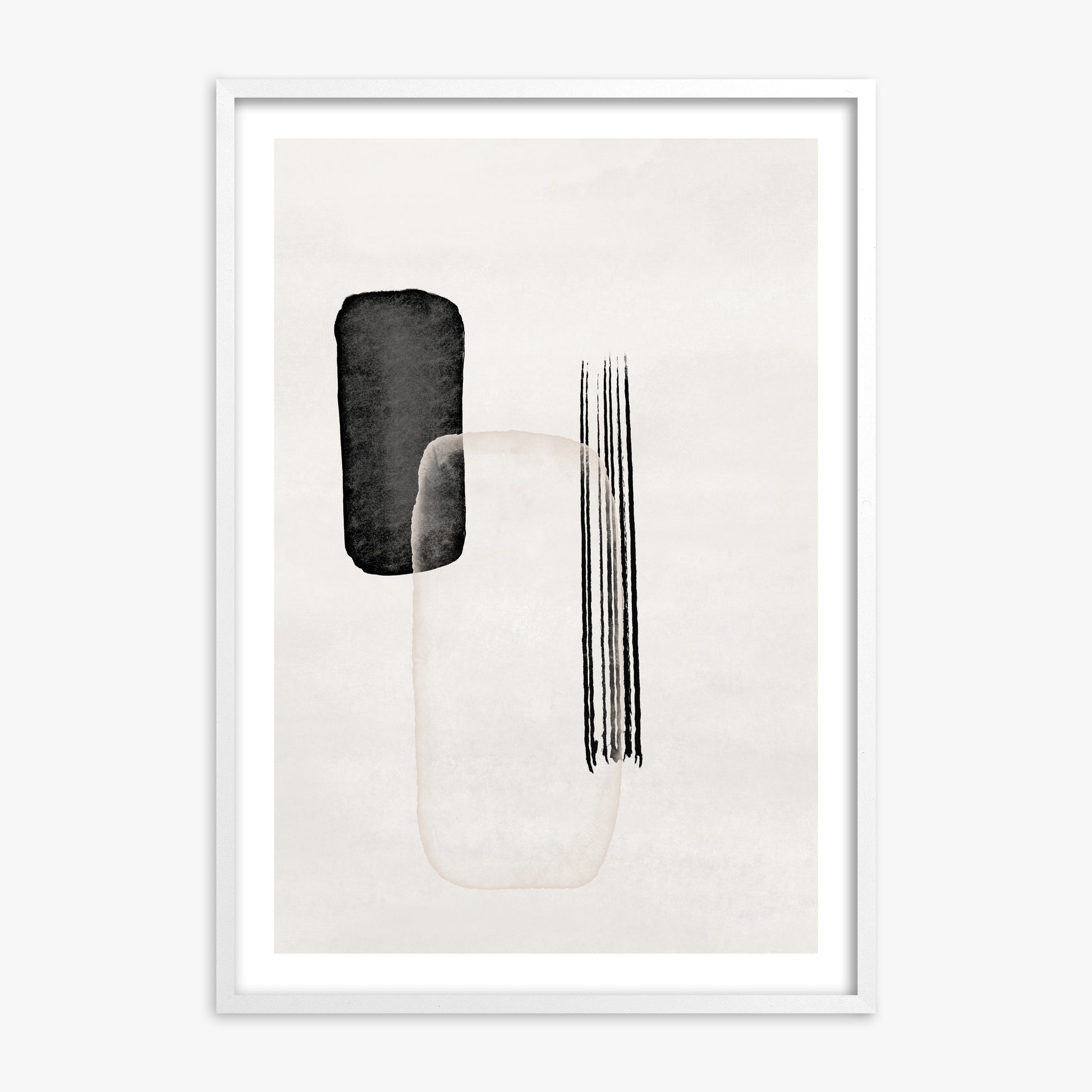 Drifting Pillars, White Framed Poster With White Frame